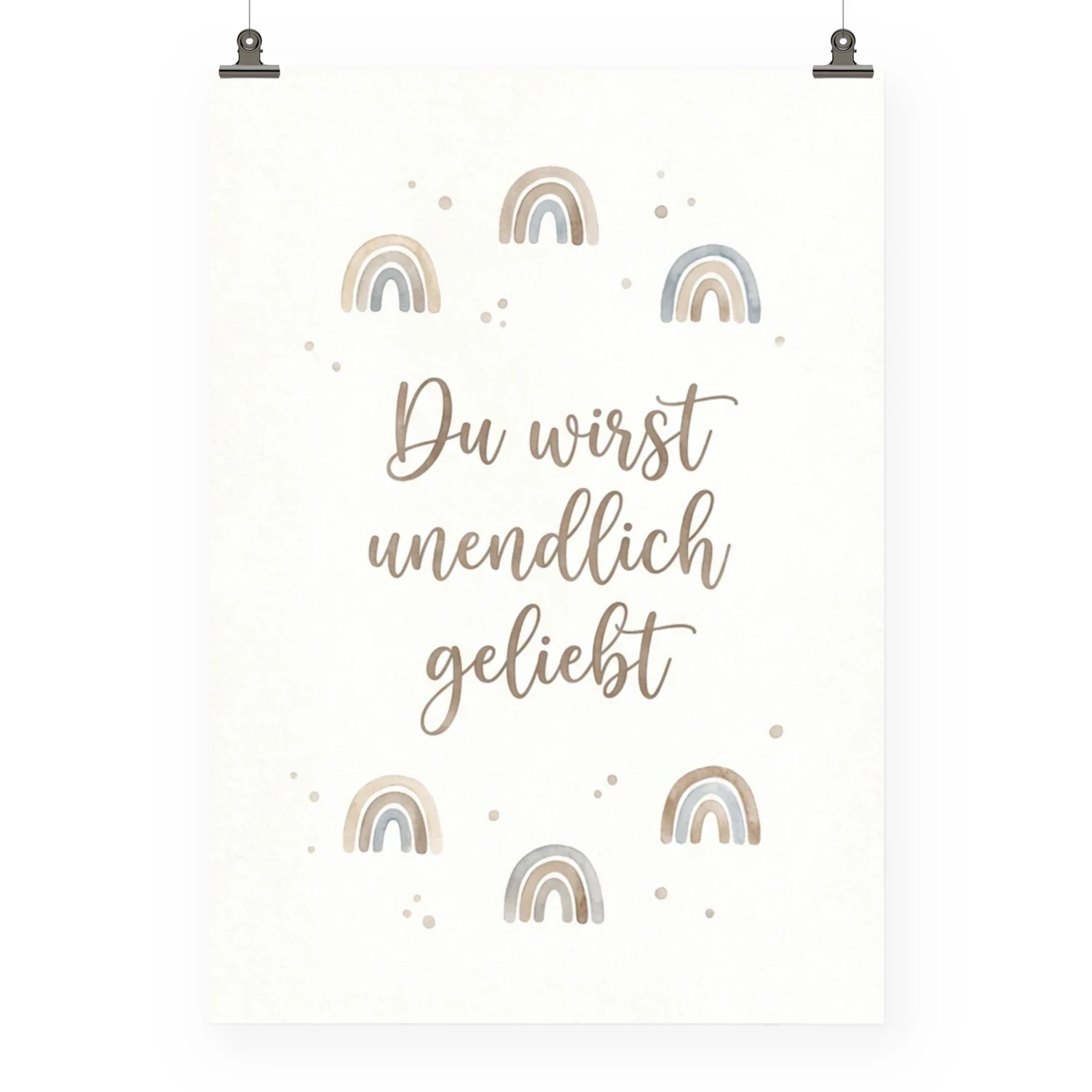 „Du wirst unendlich geliebt“ Poster | Boho Regenbogen Kinderzimmer