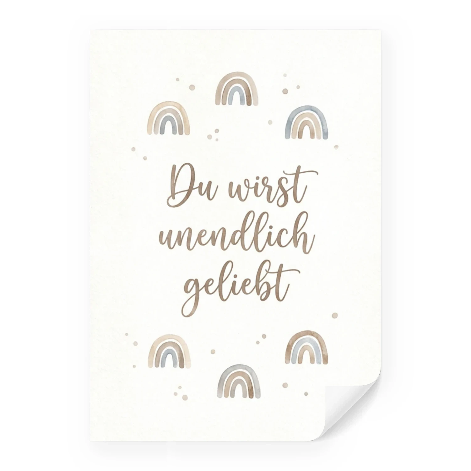 „Du wirst unendlich geliebt“ Poster | Boho Regenbogen Kinderzimmer