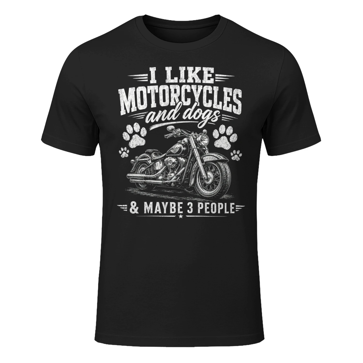 Funny Motorcycle Men's T-shirt– I Like Motorcycles And Maybe 3 People Biker Humor Tee
