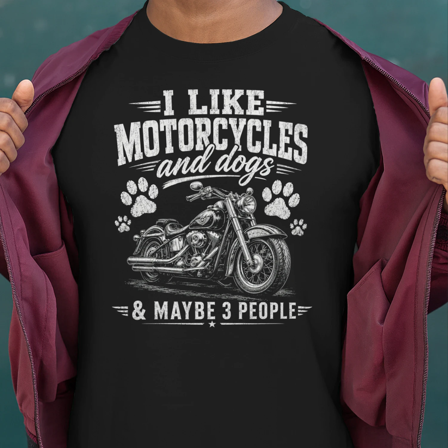 Funny Motorcycle Men's T-shirt– I Like Motorcycles And Maybe 3 People Biker Humor Tee