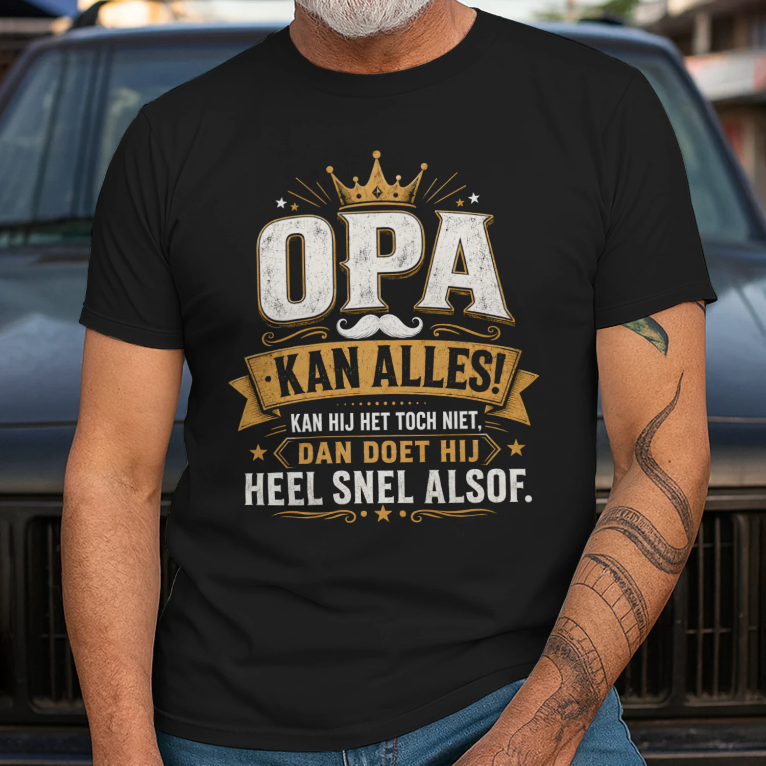 Grappig Opa T-Shirt – Opa Kan Alles! | Humor Cadeau voor Opa, Vader of Opa Verjaardag