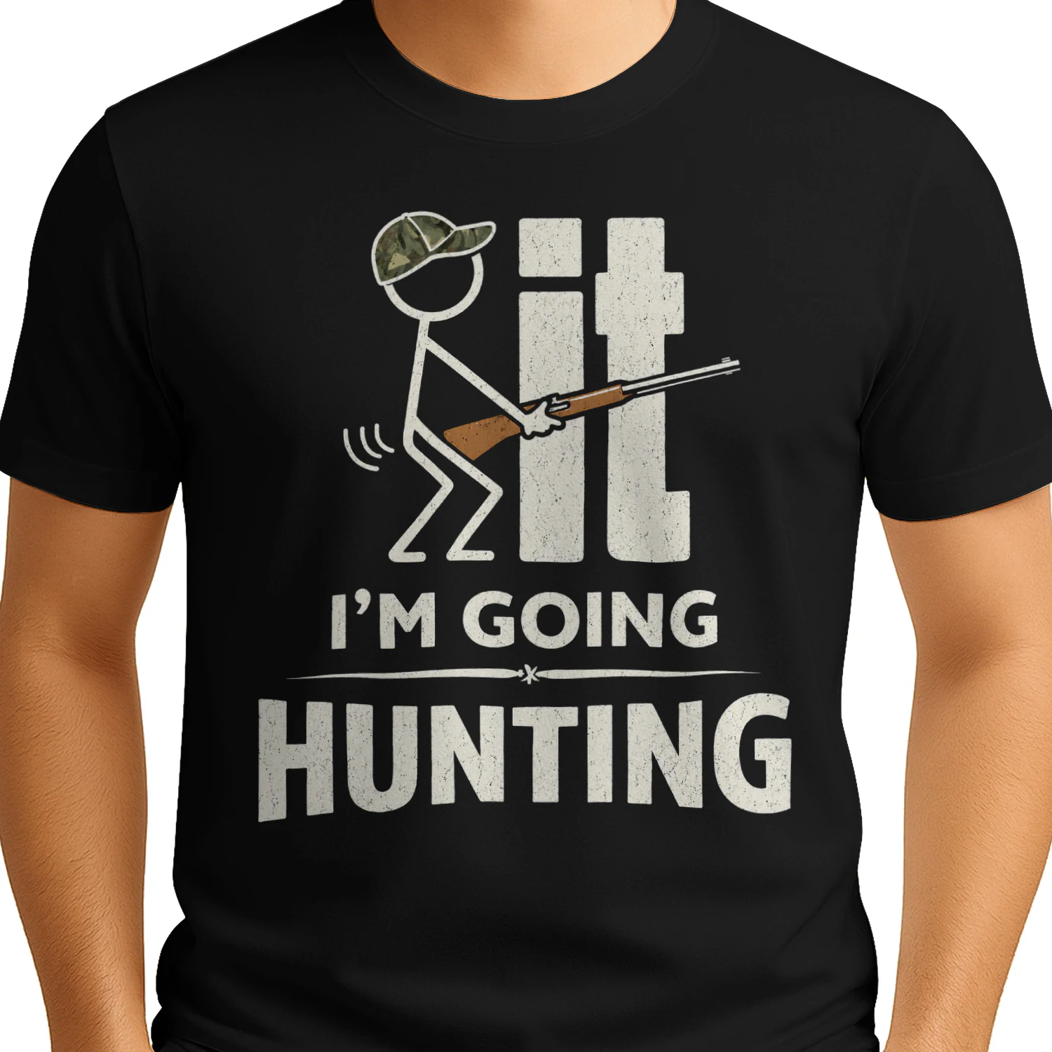 Funny Hunting Stickman T-Shirt