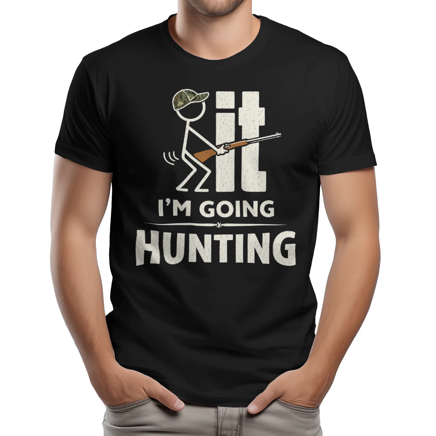 Funny Hunting Stickman T-Shirt
