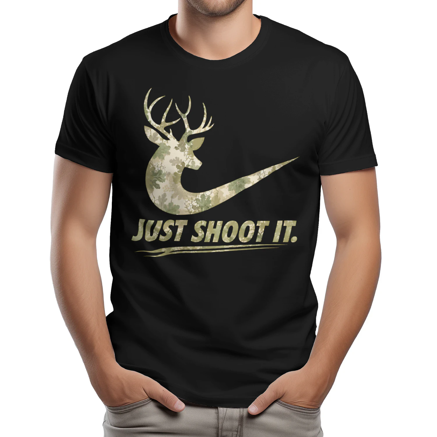 Just Shoot It Funny Camo Hunting T Shirt - Funny Hunting T-Shirt