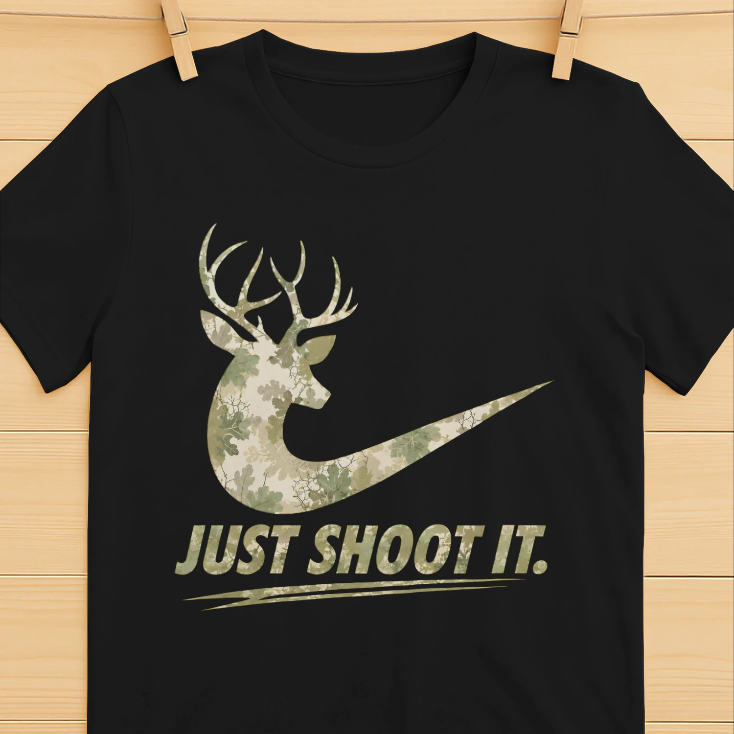 Just Shoot It Funny Camo Hunting T Shirt - Funny Hunting T-Shirt