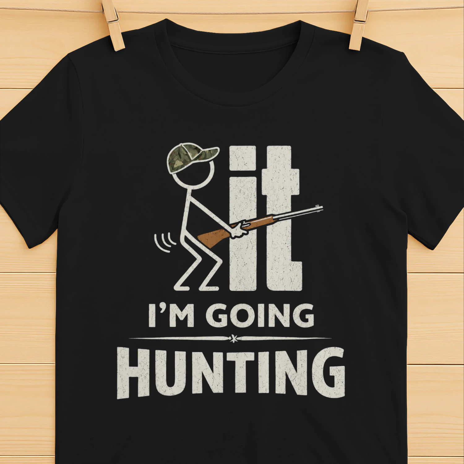 Funny Hunting Stickman T-Shirt