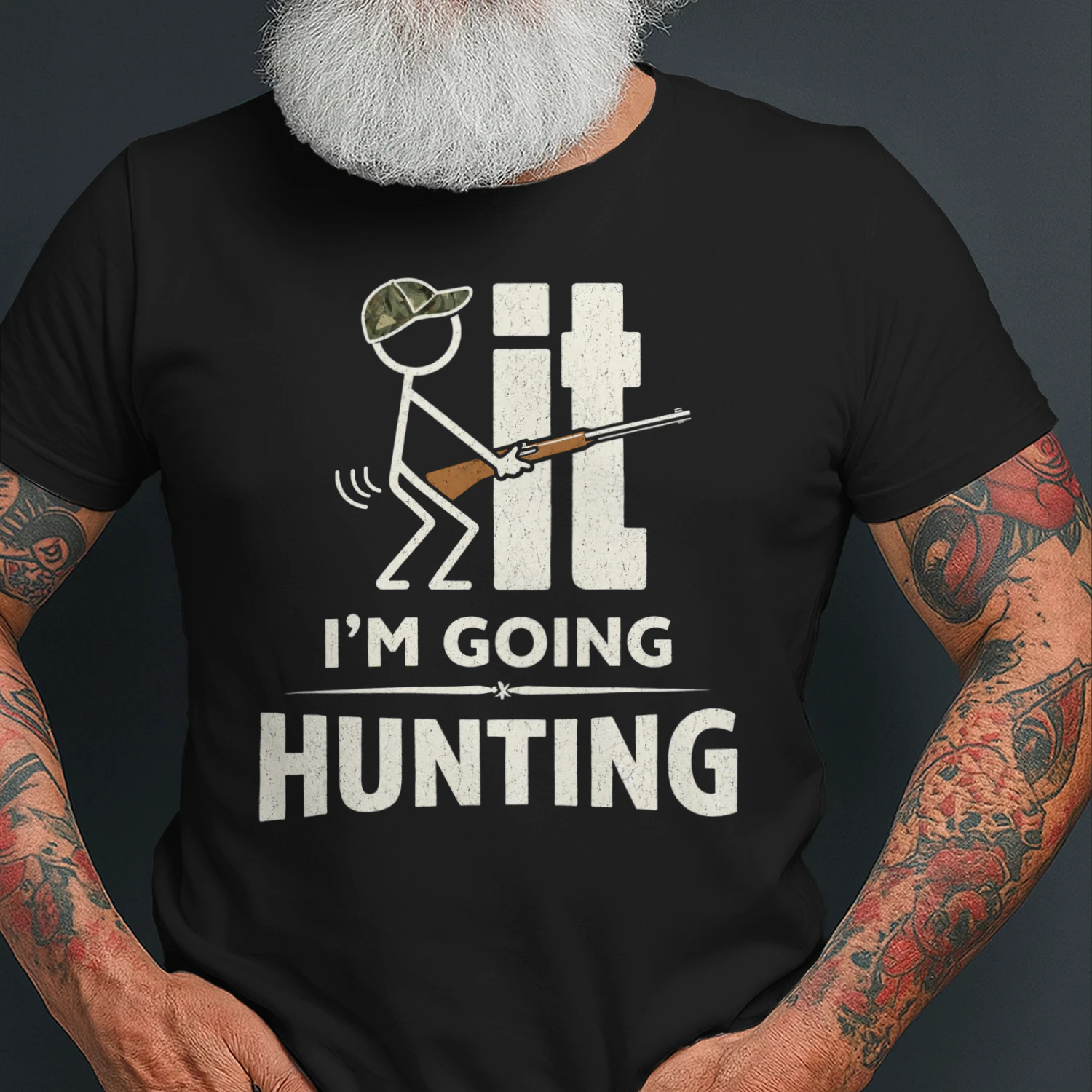 Funny Hunting Stickman T-Shirt
