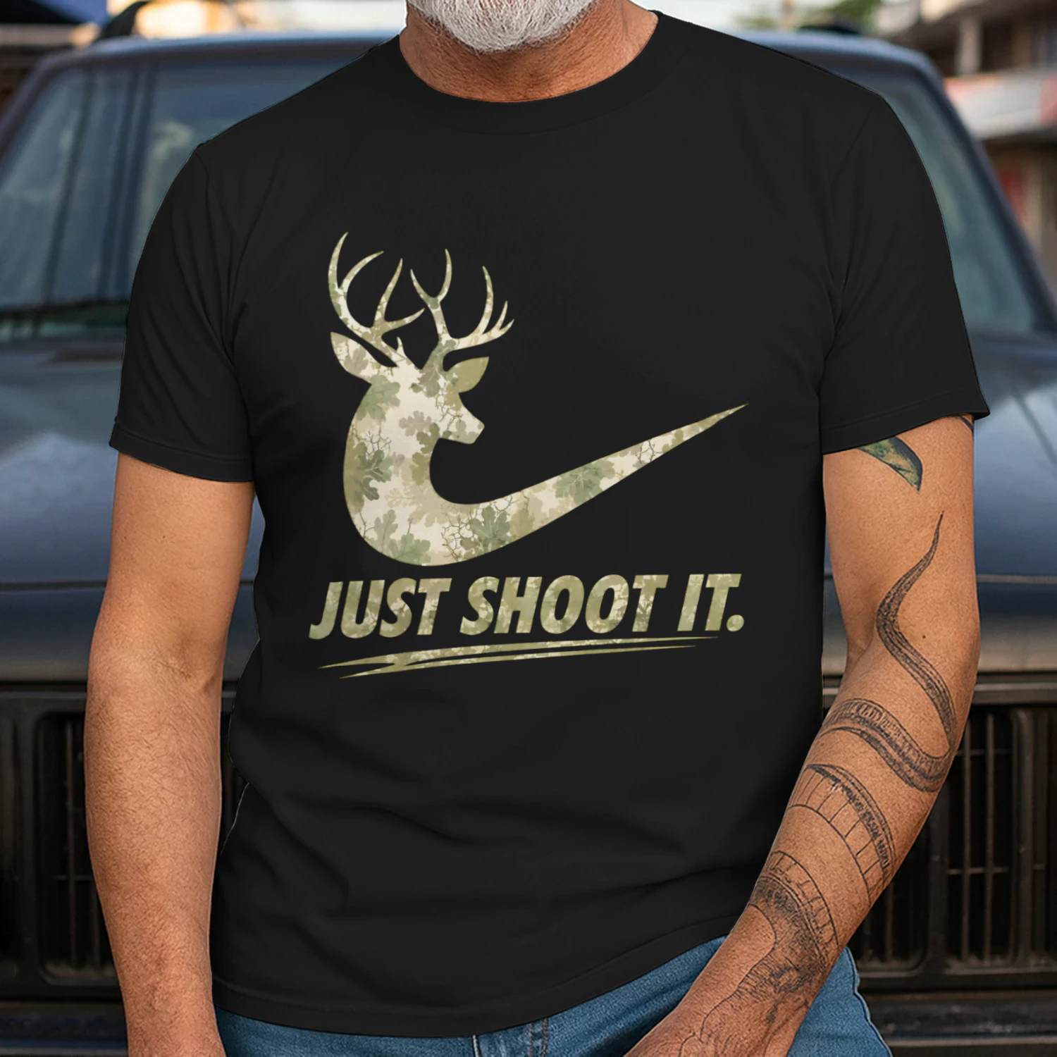 Just Shoot It Funny Camo Hunting T Shirt - Funny Hunting T-Shirt