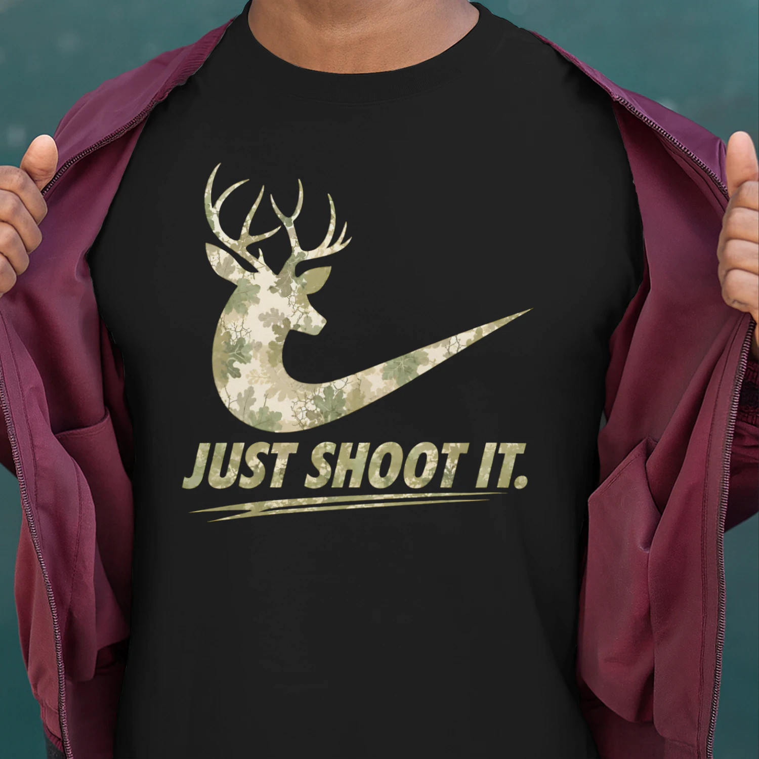 Just Shoot It Funny Camo Hunting T Shirt - Funny Hunting T-Shirt