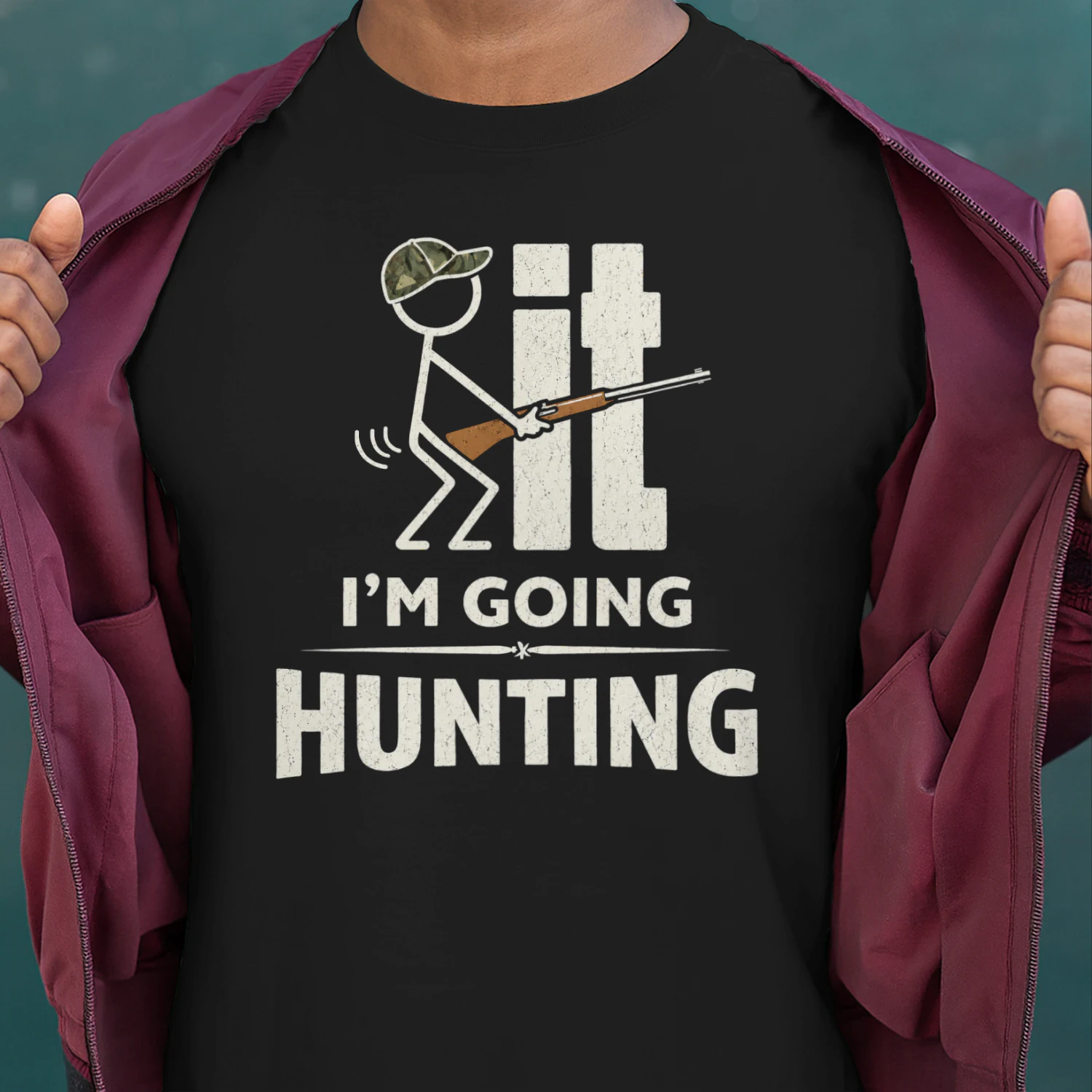 Funny Hunting Stickman T-Shirt