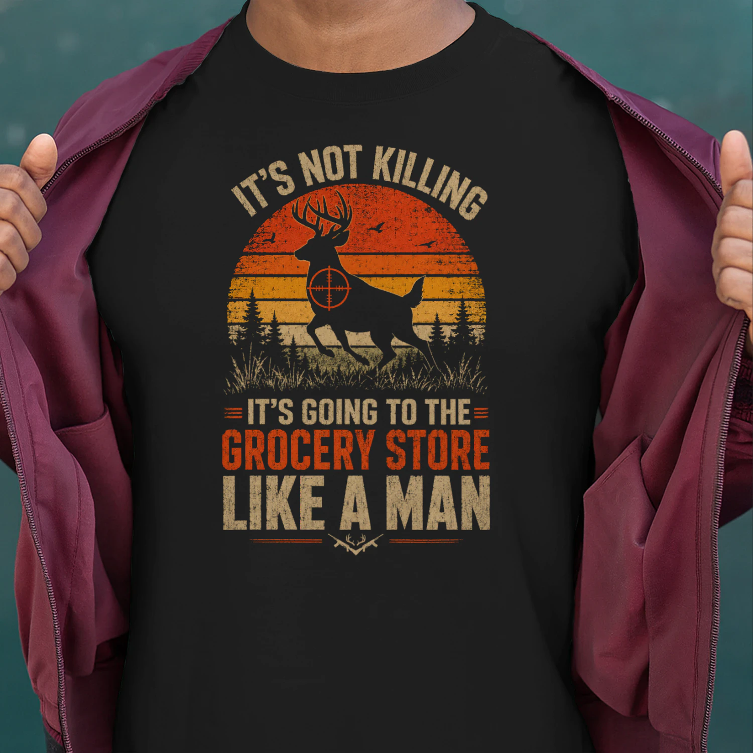 Funny Hunting Saying Deer Hunter I Grocery Store T Shirt