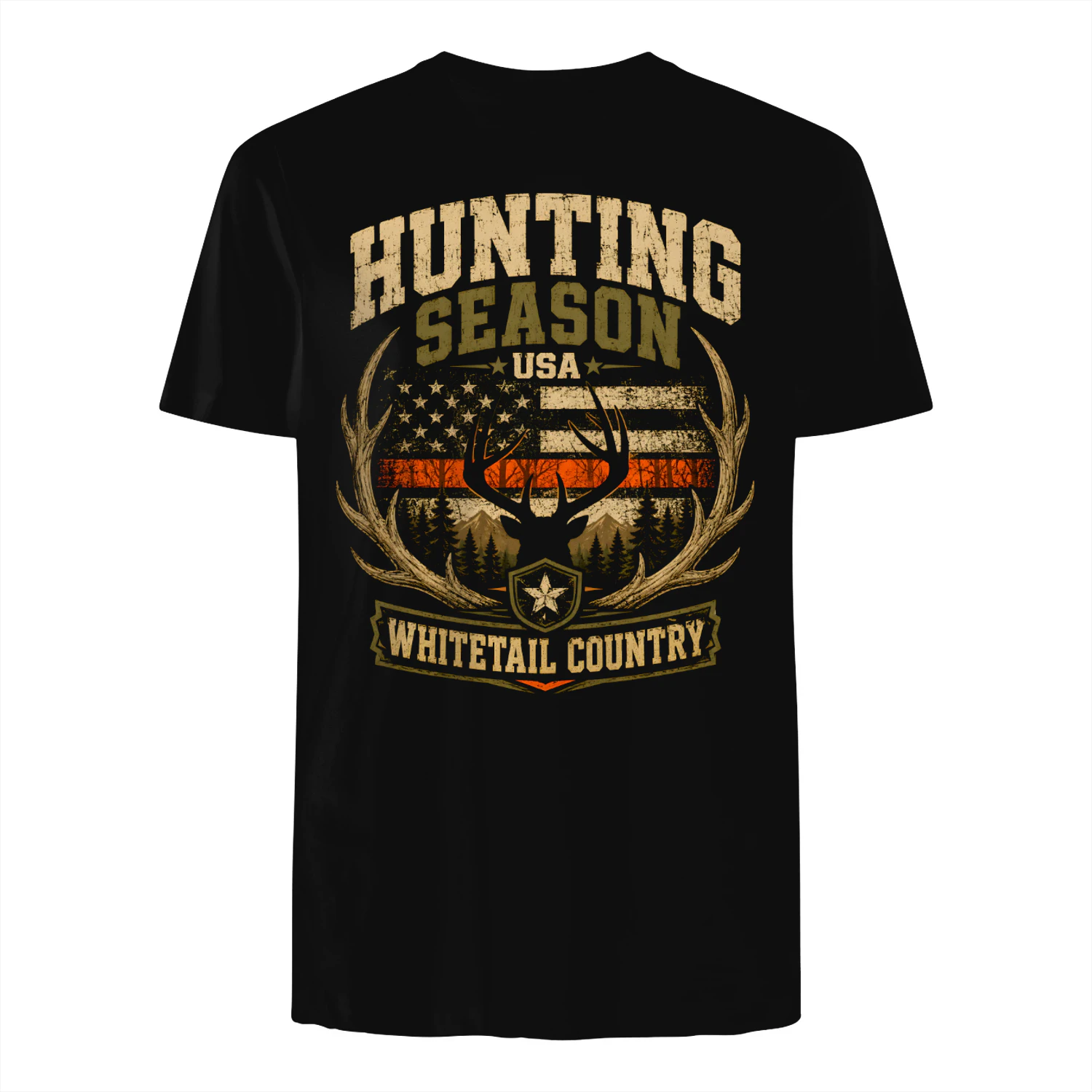 Hunting Season USA Whitetail Country T-Shirt – Vintage Deer Hunter Tee for Men