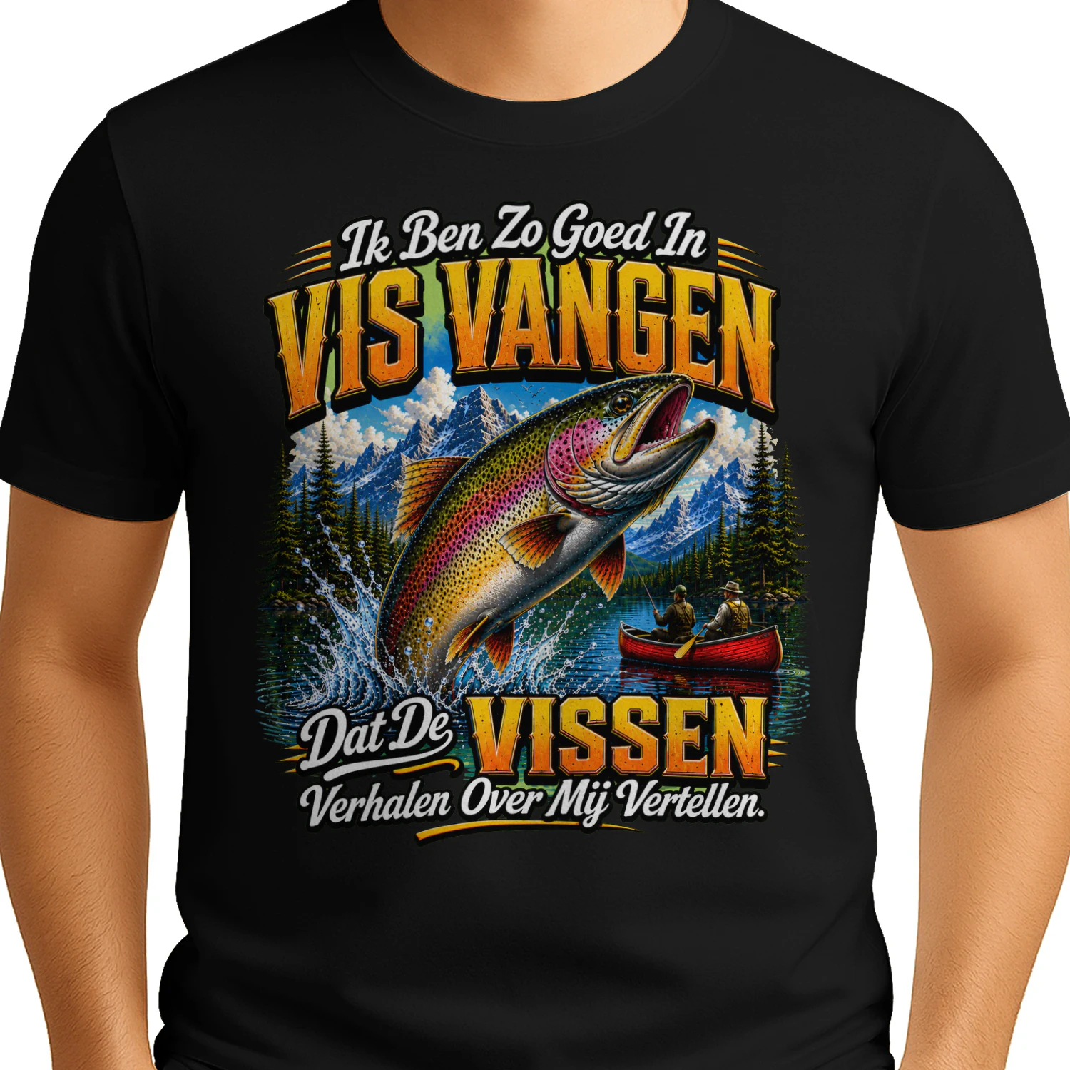 Funny Fishing Unisex T-Shirt – Ik Ben Zo Goed In Vissen Dat De Vissen Verhalen Over Mij Vertellen