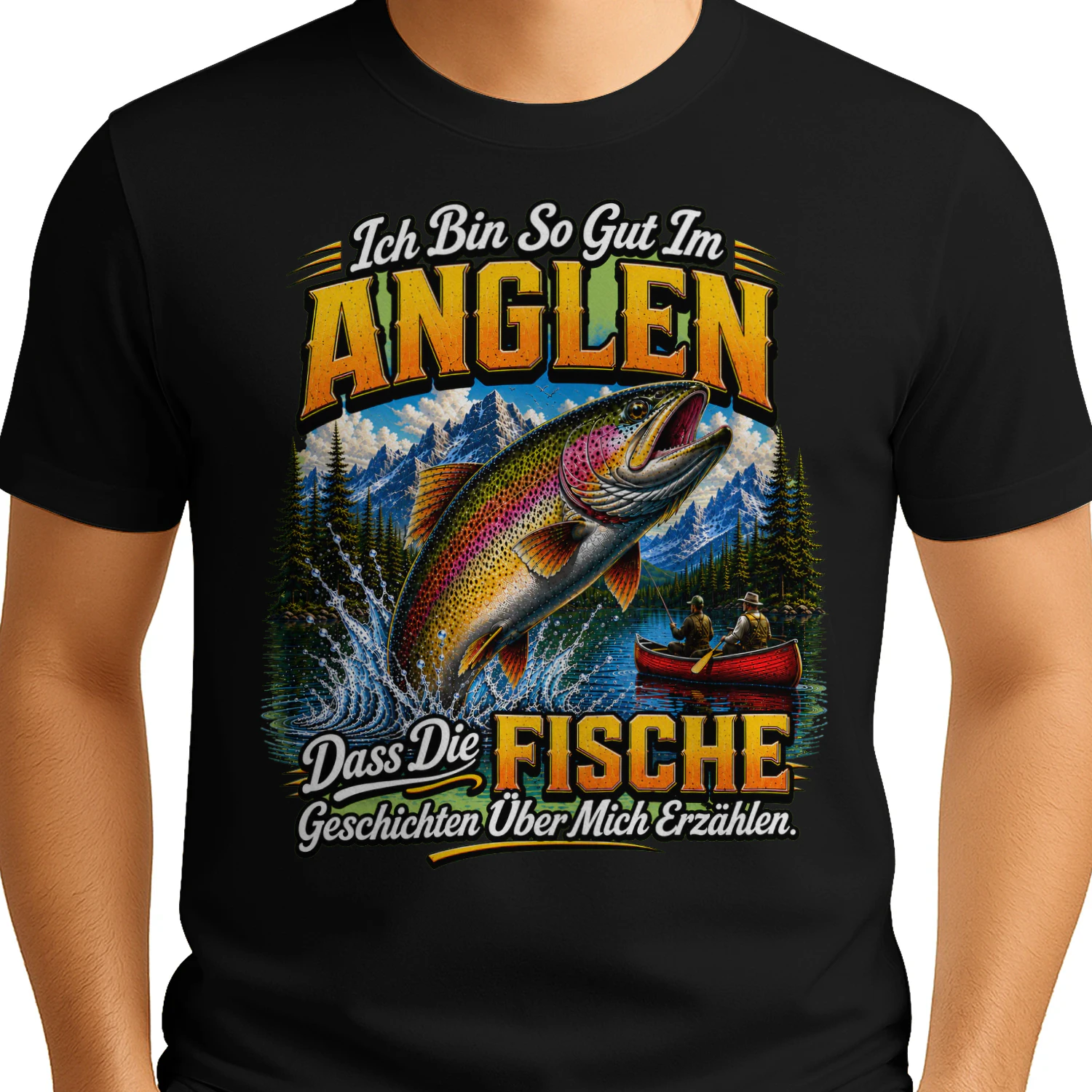 Lustiges Angeln T-Shirt – Ich Bin So Gut Im Angeln, Dass Die Fische Geschichten Über Mich Erzählen