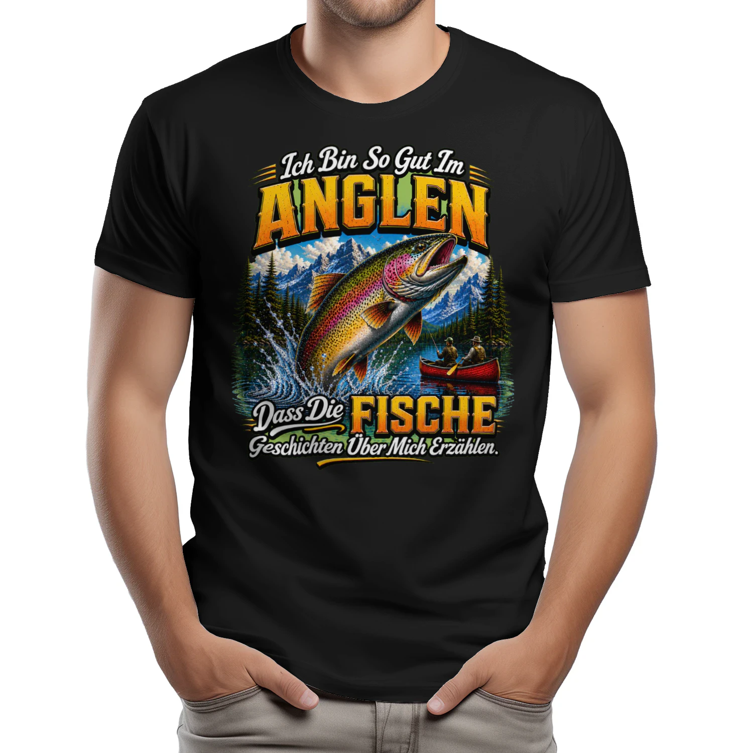 Lustiges Angeln T-Shirt – Ich Bin So Gut Im Angeln, Dass Die Fische Geschichten Über Mich Erzählen