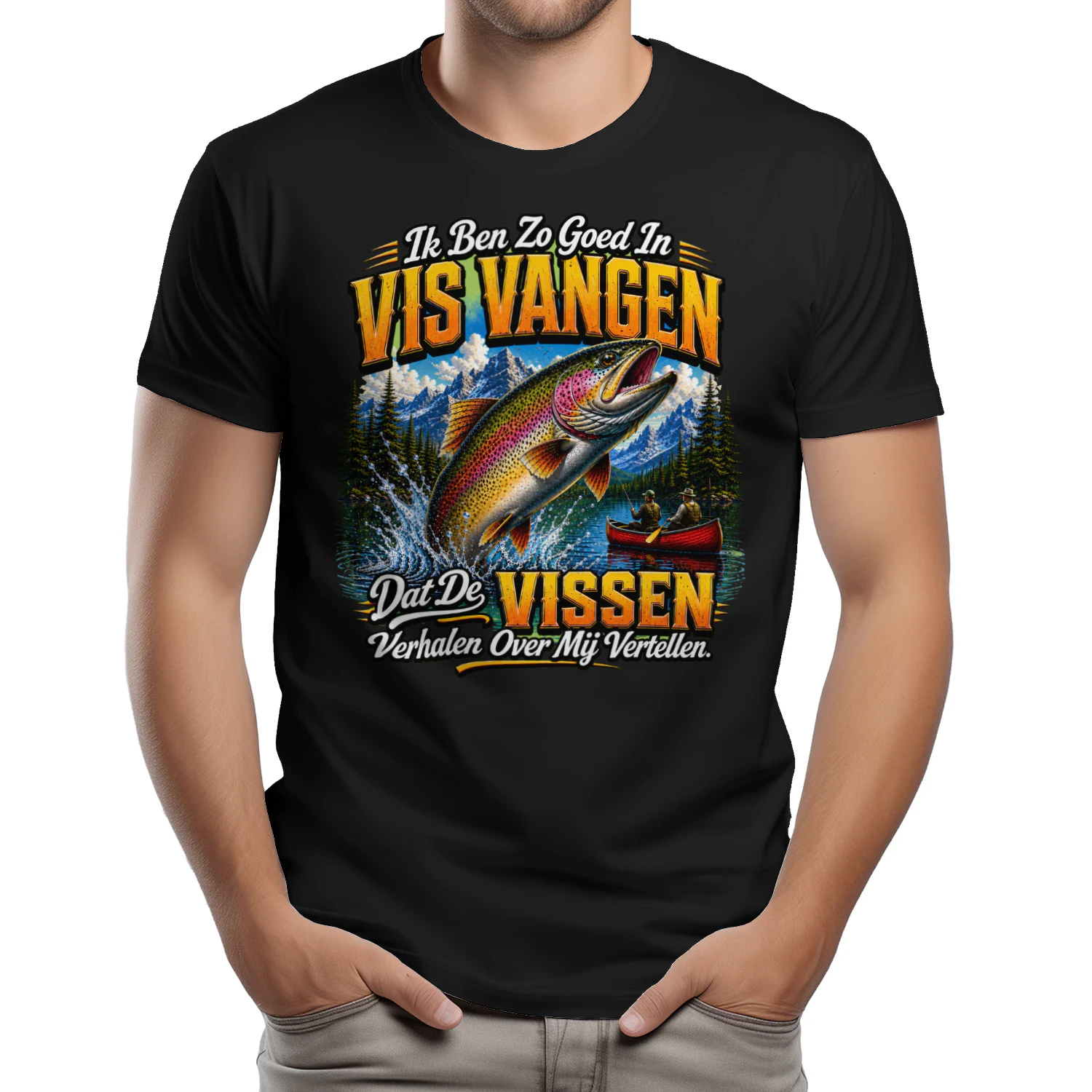 Funny Fishing Unisex T-Shirt – Ik Ben Zo Goed In Vissen Dat De Vissen Verhalen Over Mij Vertellen