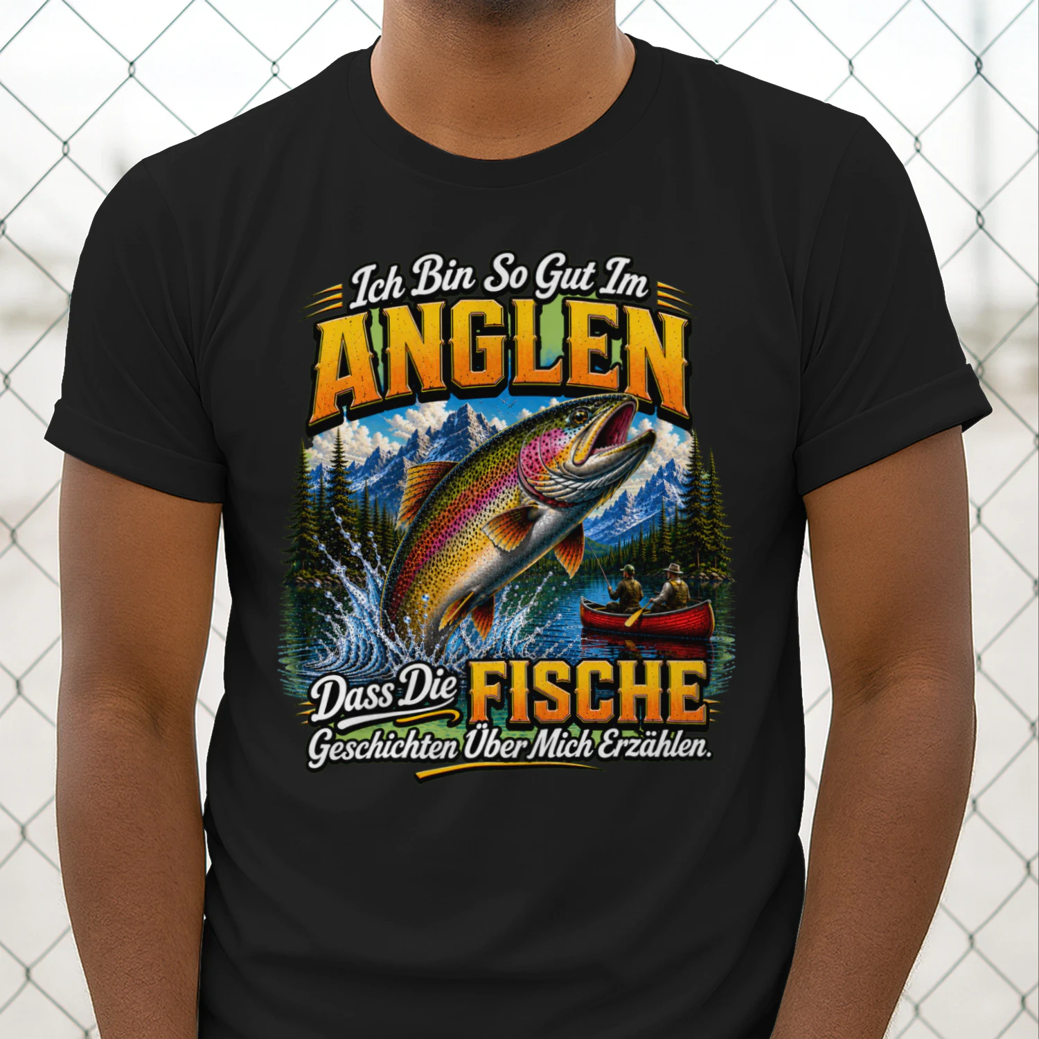 Lustiges Angeln T-Shirt – Ich Bin So Gut Im Angeln, Dass Die Fische Geschichten Über Mich Erzählen