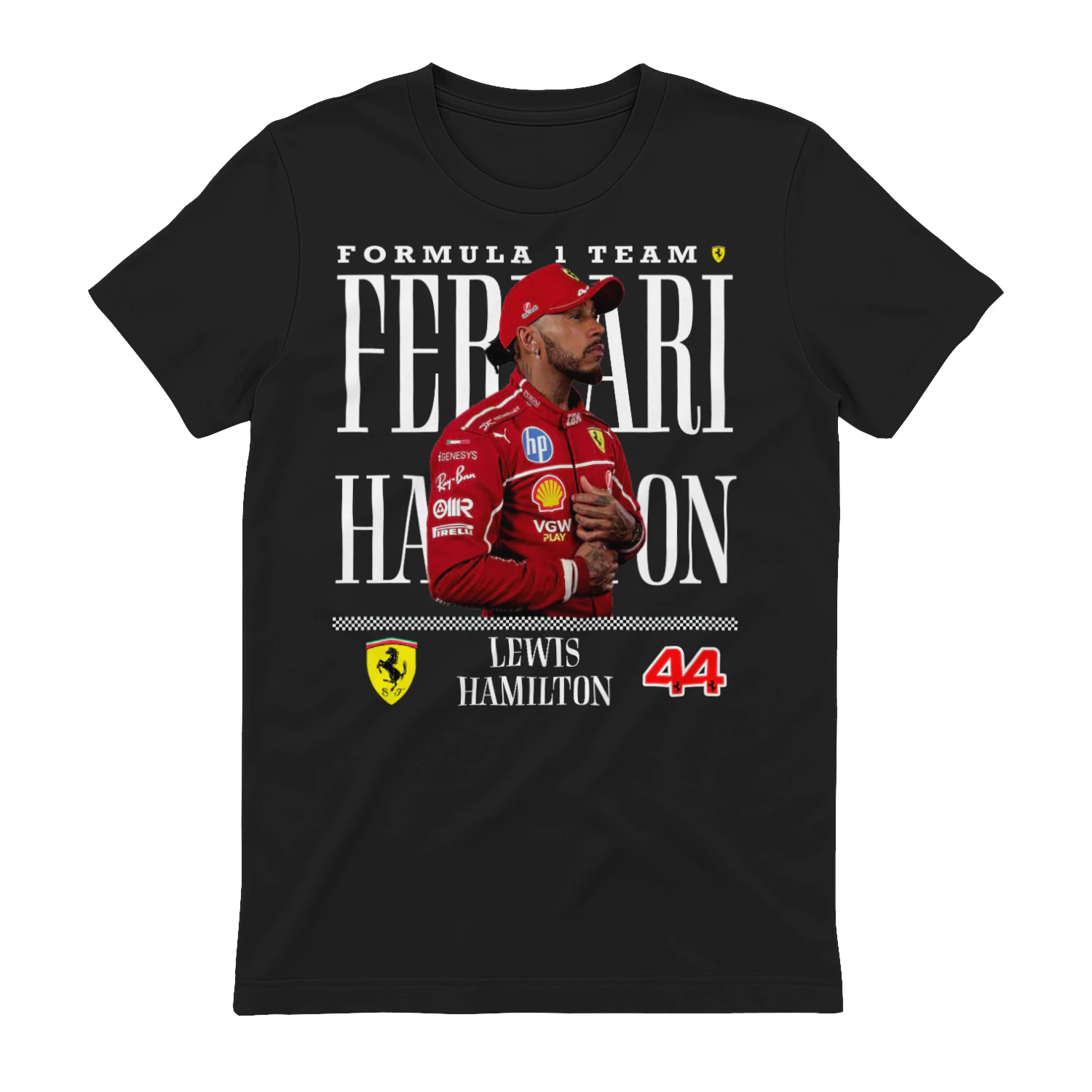 Lewis Hamilton Ferrari T-Shirt – Premium F1 Racing Fan Tee for Formula 1 Supporters