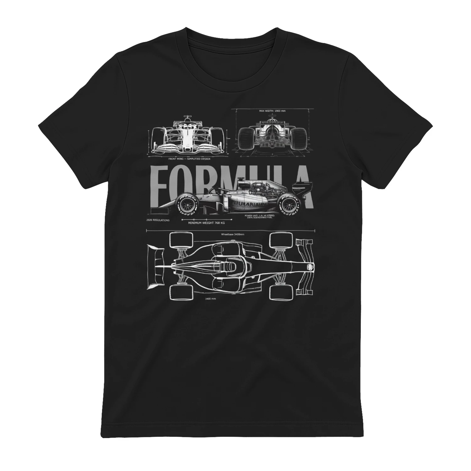 Formula 1 Racing 2026 Regulation Blueprint - Silhouette Racing Car 2026 Regulation size