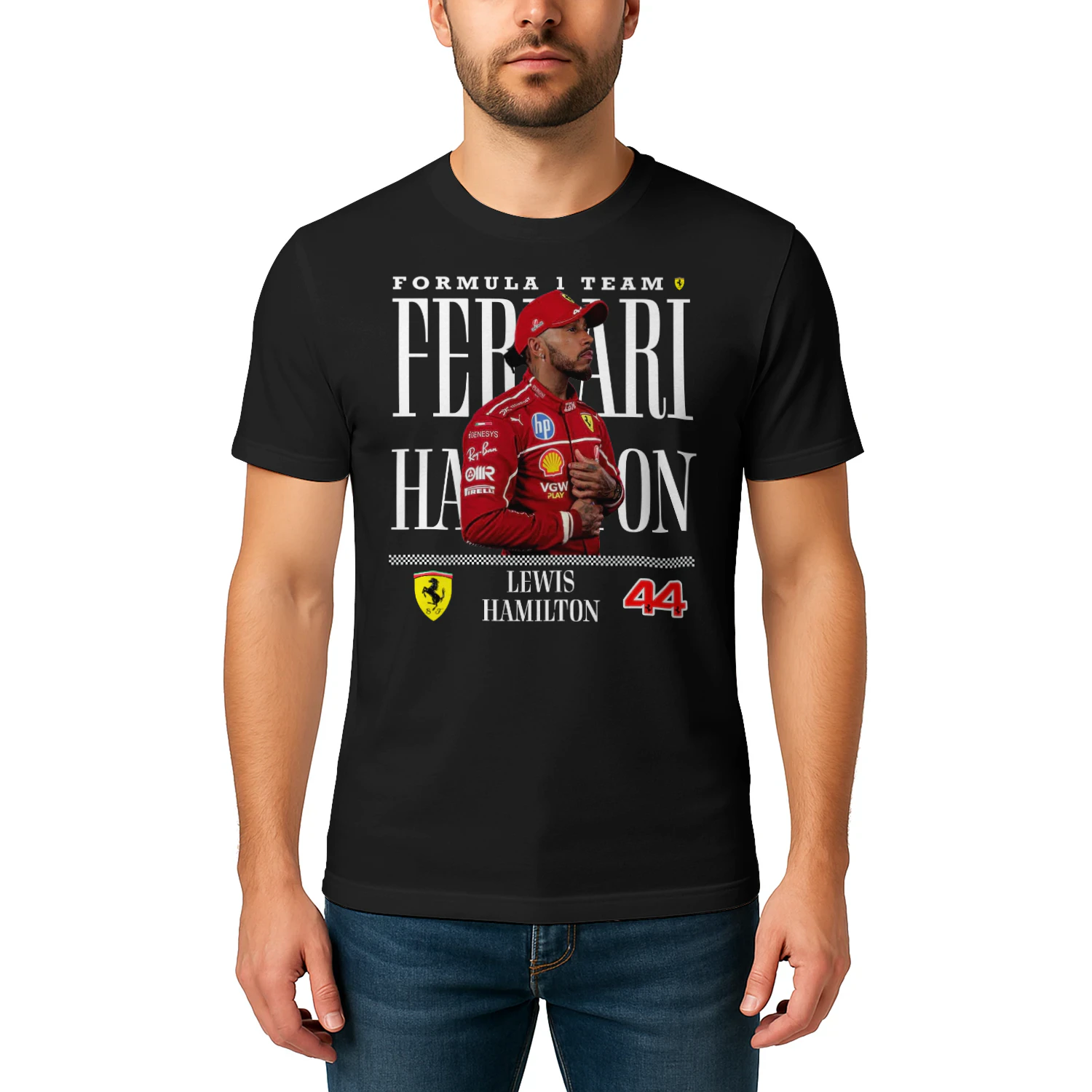 Lewis Hamilton Ferrari T-Shirt – Premium F1 Racing Fan Tee for Formula 1 Supporters