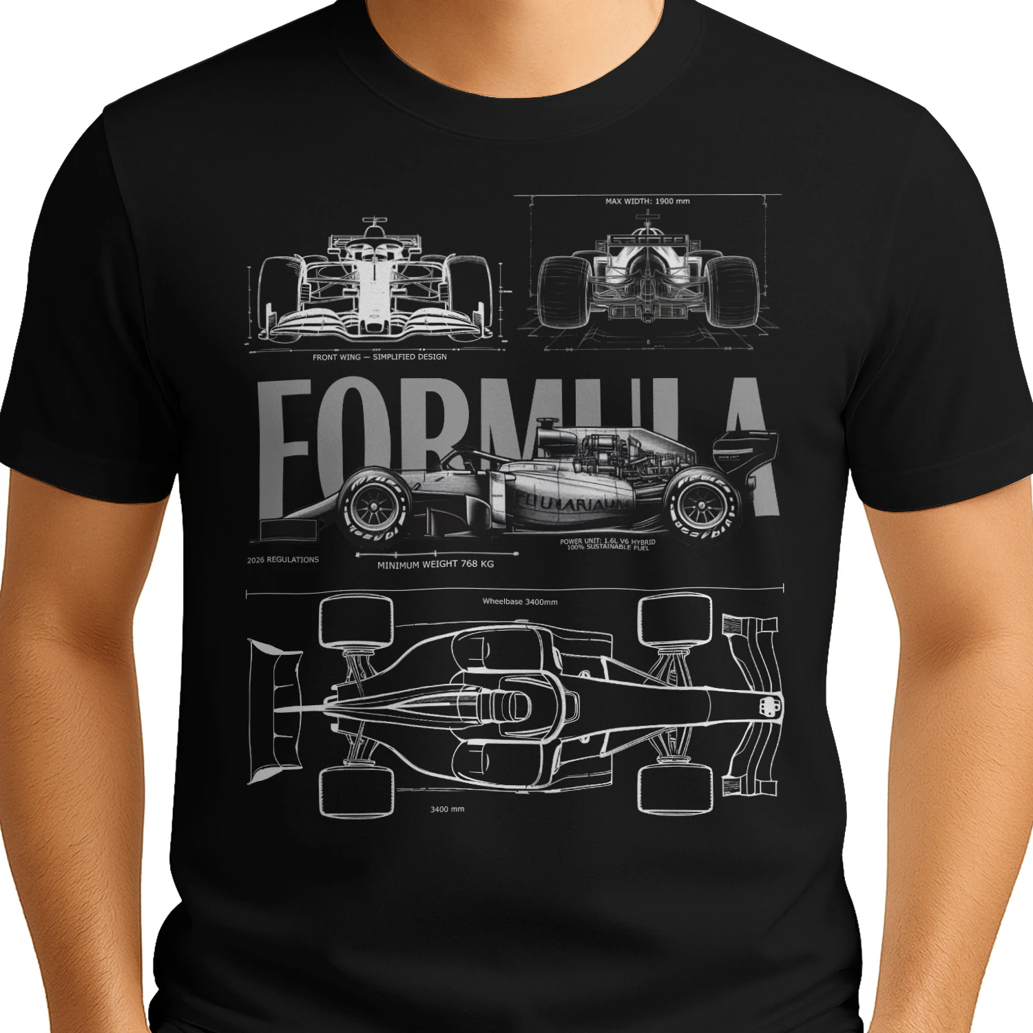 Formula 1 Racing 2026 Regulation Blueprint - Silhouette Racing Car 2026 Regulation size