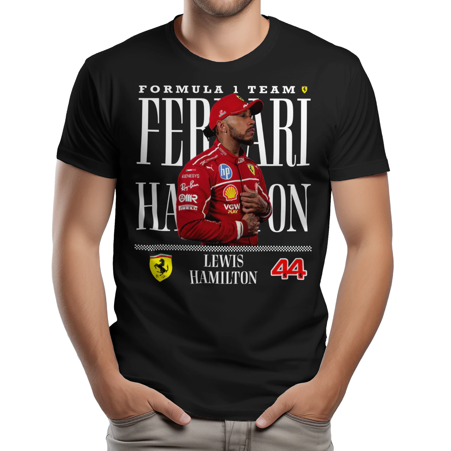 Lewis Hamilton Ferrari T-Shirt – Premium F1 Racing Fan Tee for Formula 1 Supporters