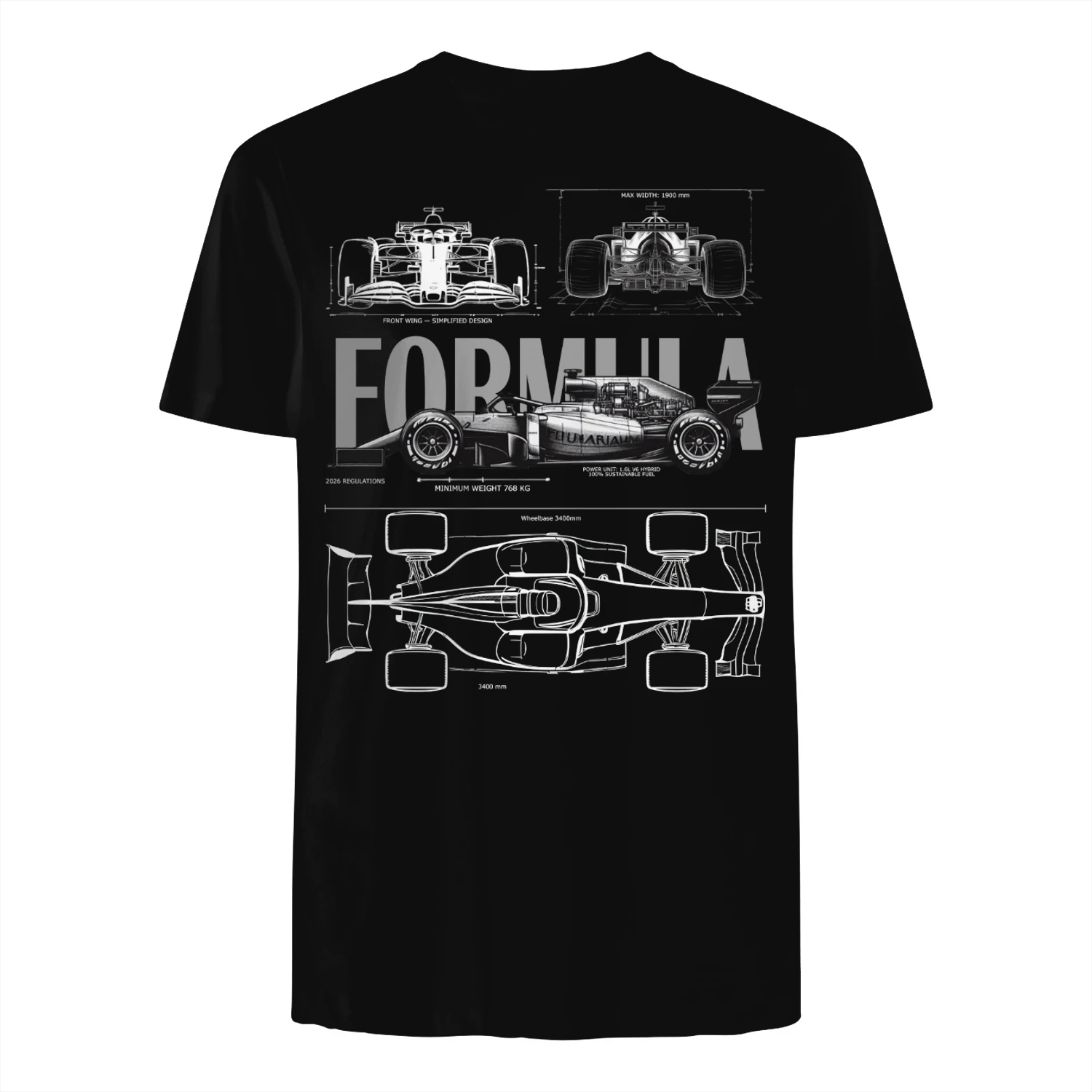 Formula 1 Racing 2026 Regulation Blueprint - Silhouette Racing Car 2026 Regulation size