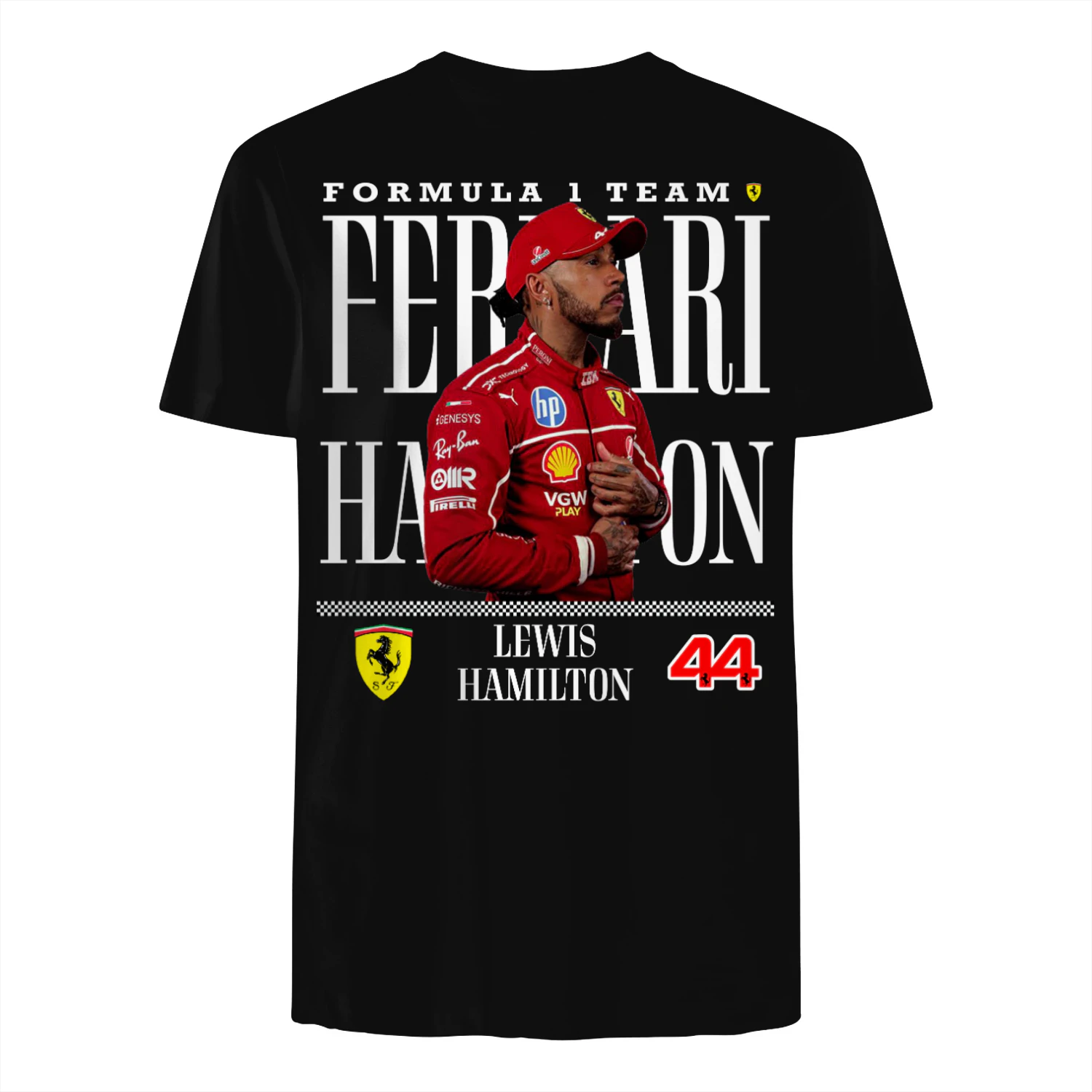 Lewis Hamilton Ferrari T-Shirt – Premium F1 Racing Fan Tee for Formula 1 Supporters