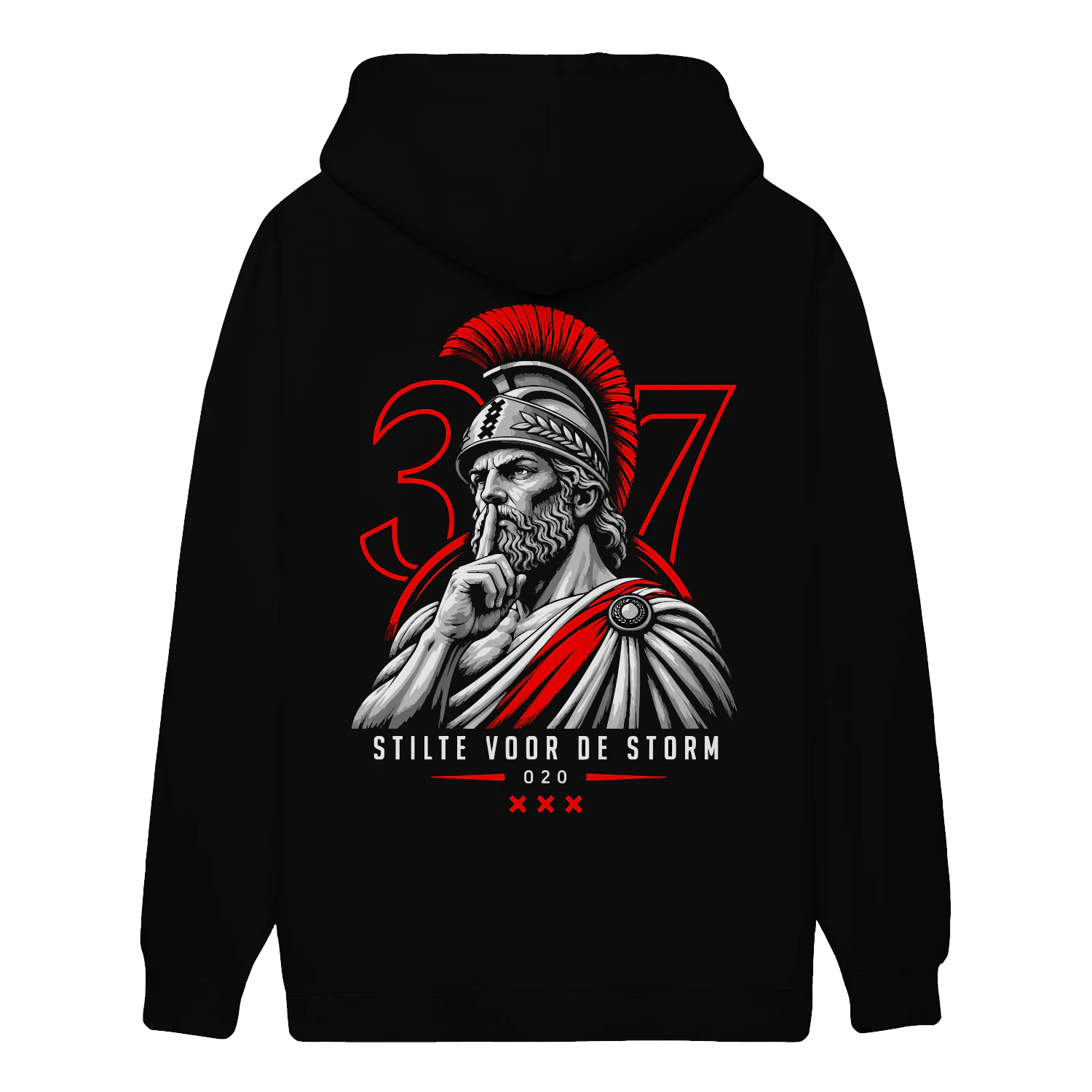 Stilte Voor De Storm | Zwarte Herenhoodie met Rits