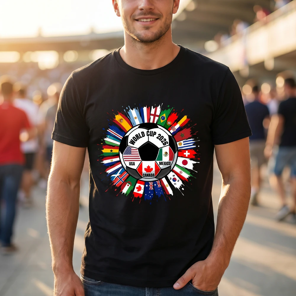 2026 Soccer Fan Shirt | International Football Flags Tee | Soccer Lover Gift | Unisex Sports T-Shirt