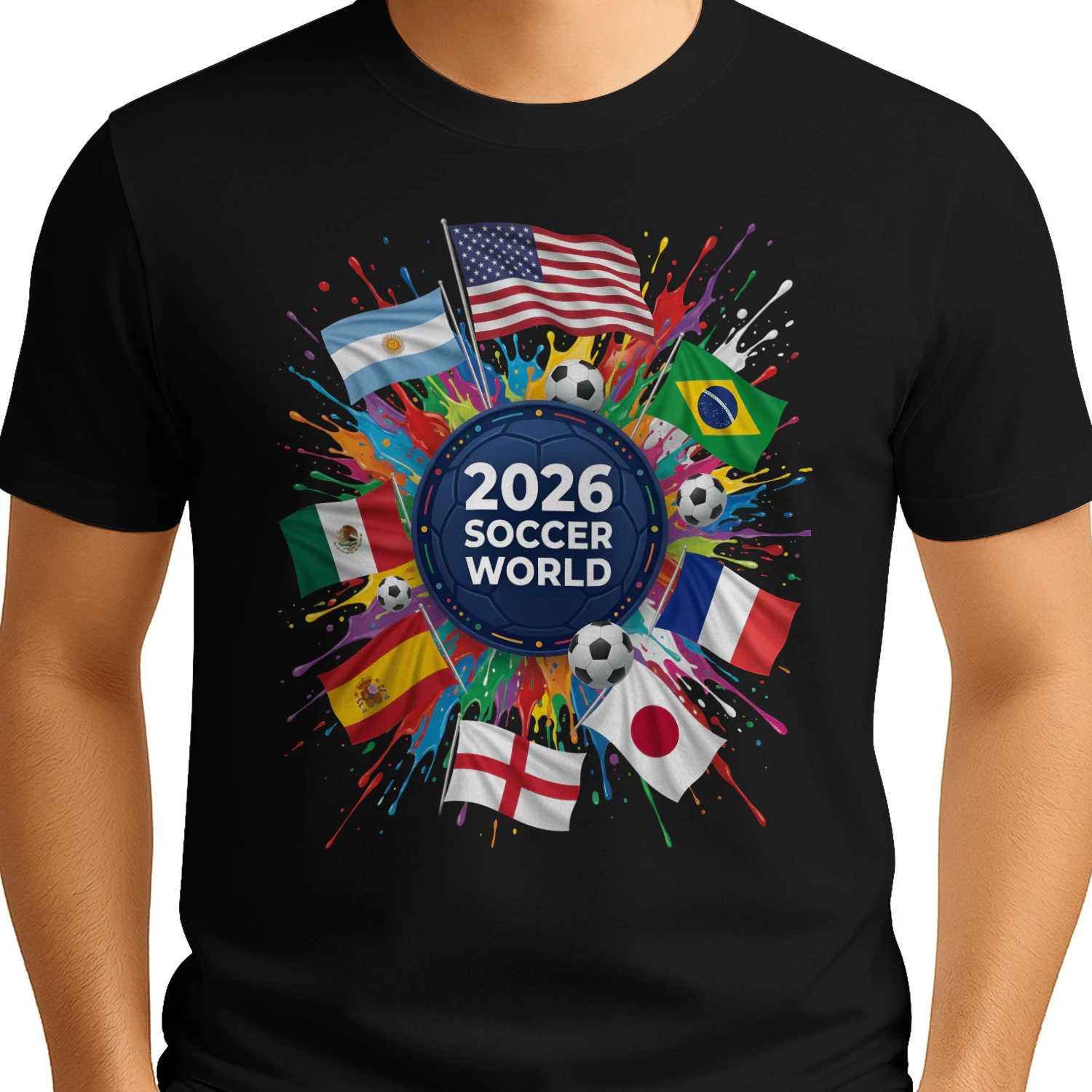 2026 Soccer World Flags T-Shirt — International Football Fan Tee