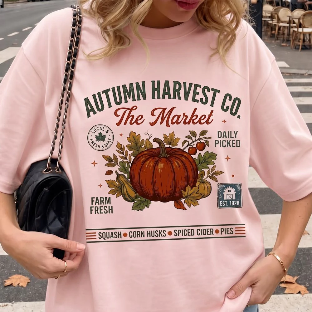 Farm Fresh Pumpkin Patch T-Shirt | Retro Fall Vibes Graphic Tee | MAYZING