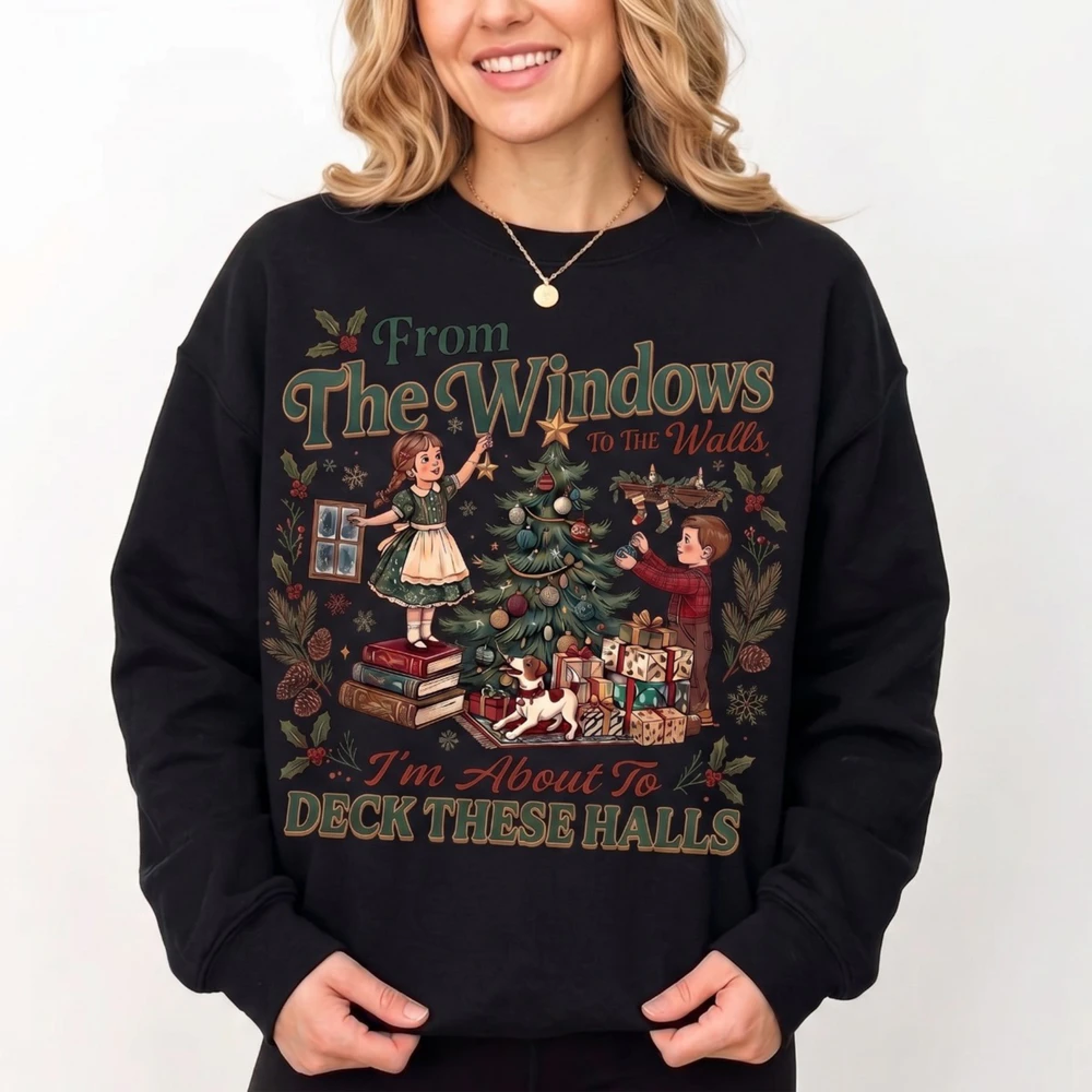 Funny "From The Windows To The Walls" Retro Christmas T-Shirt | Mayzing 🎄