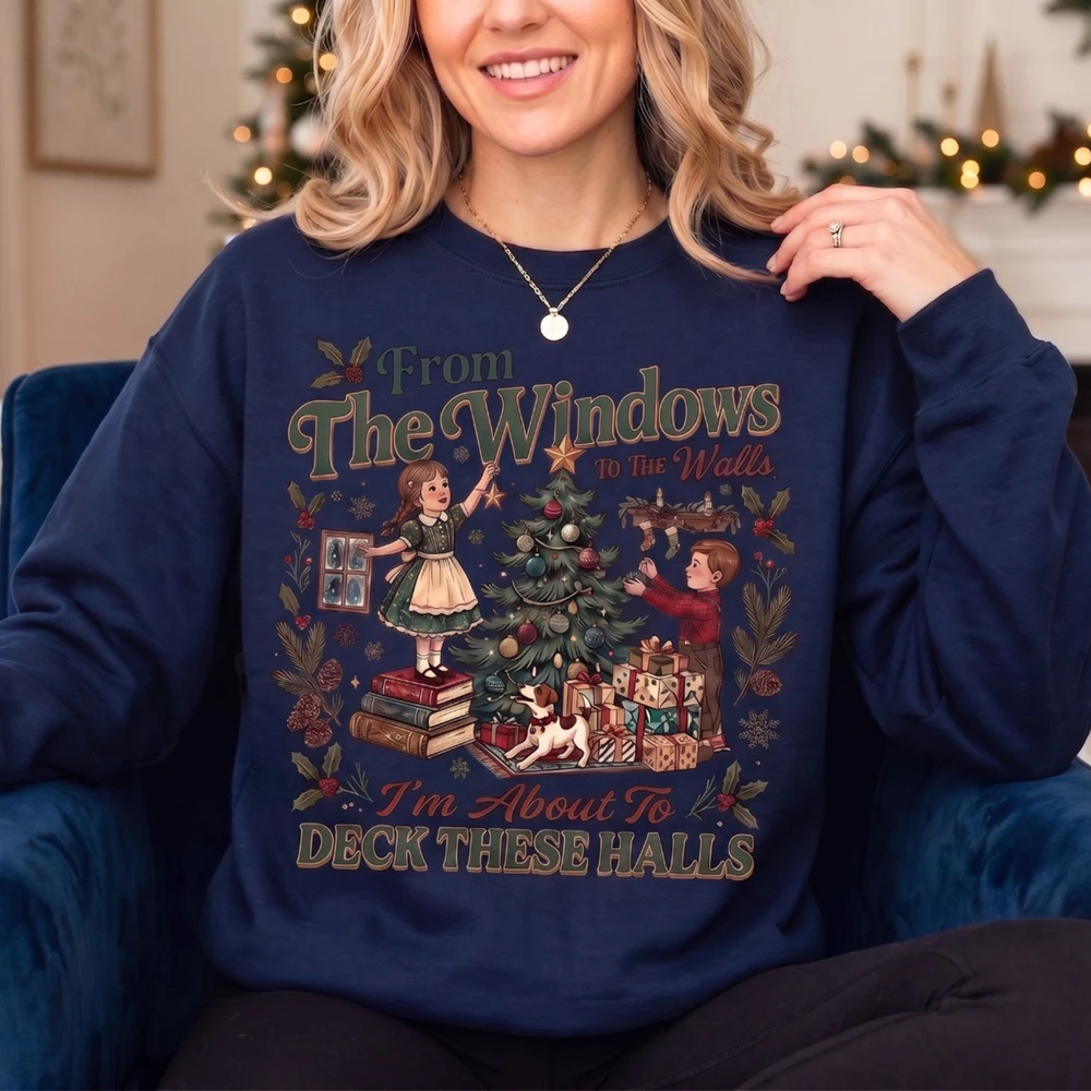 Funny "From The Windows To The Walls" Retro Christmas T-Shirt | Mayzing 🎄