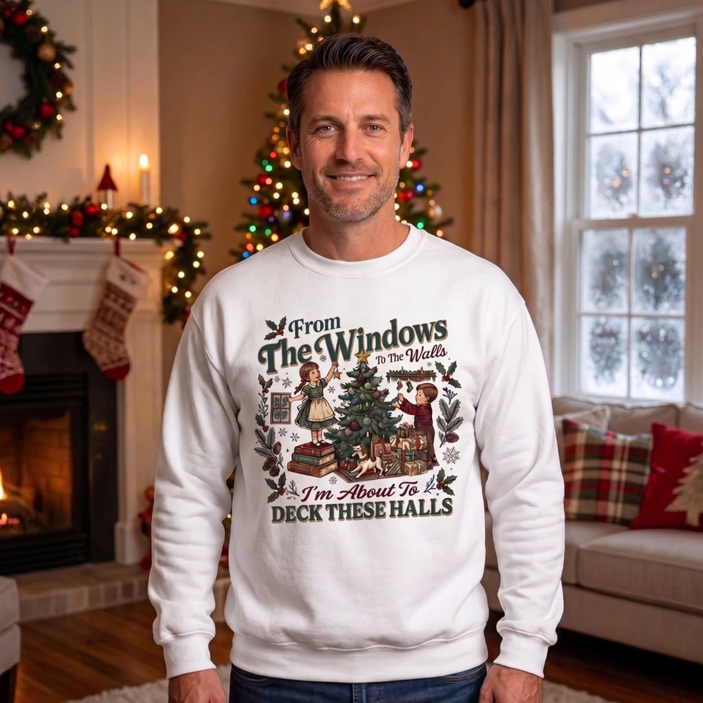Funny "From The Windows To The Walls" Retro Christmas T-Shirt | Mayzing 🎄