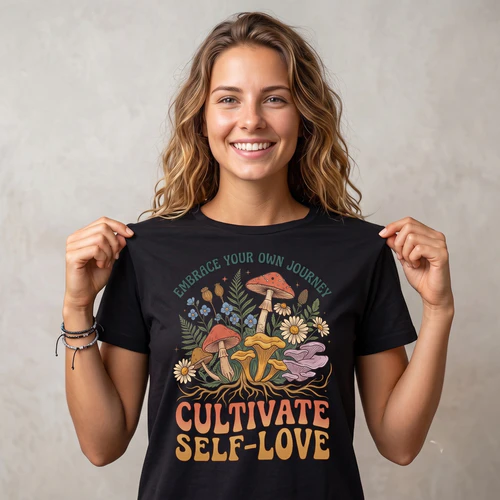 Cultivate Self-Love Vintage Mushroom Tee