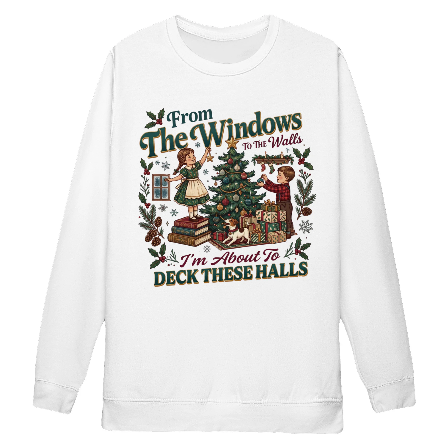 Funny "From The Windows To The Walls" Retro Christmas T-Shirt | Mayzing 🎄