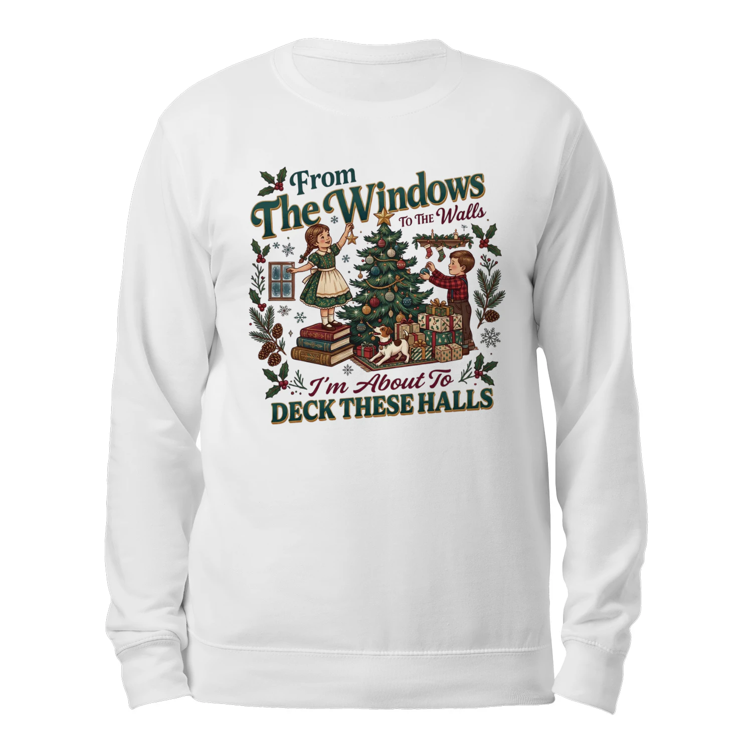 Funny "From The Windows To The Walls" Retro Christmas T-Shirt | Mayzing 🎄