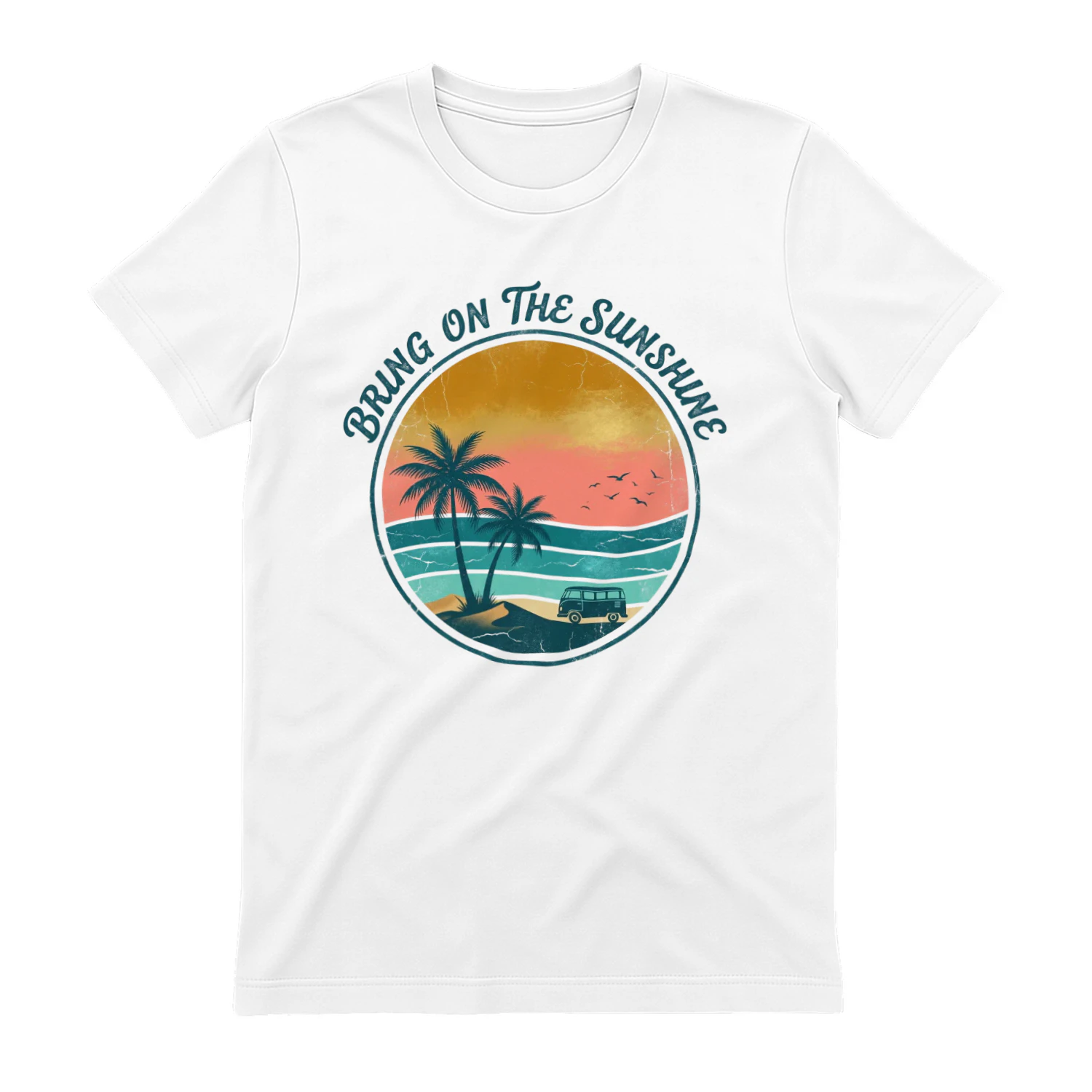 🏄‍♂️ Bring on the Sunshine Vintage Sunset Beach Tee | Mayzing