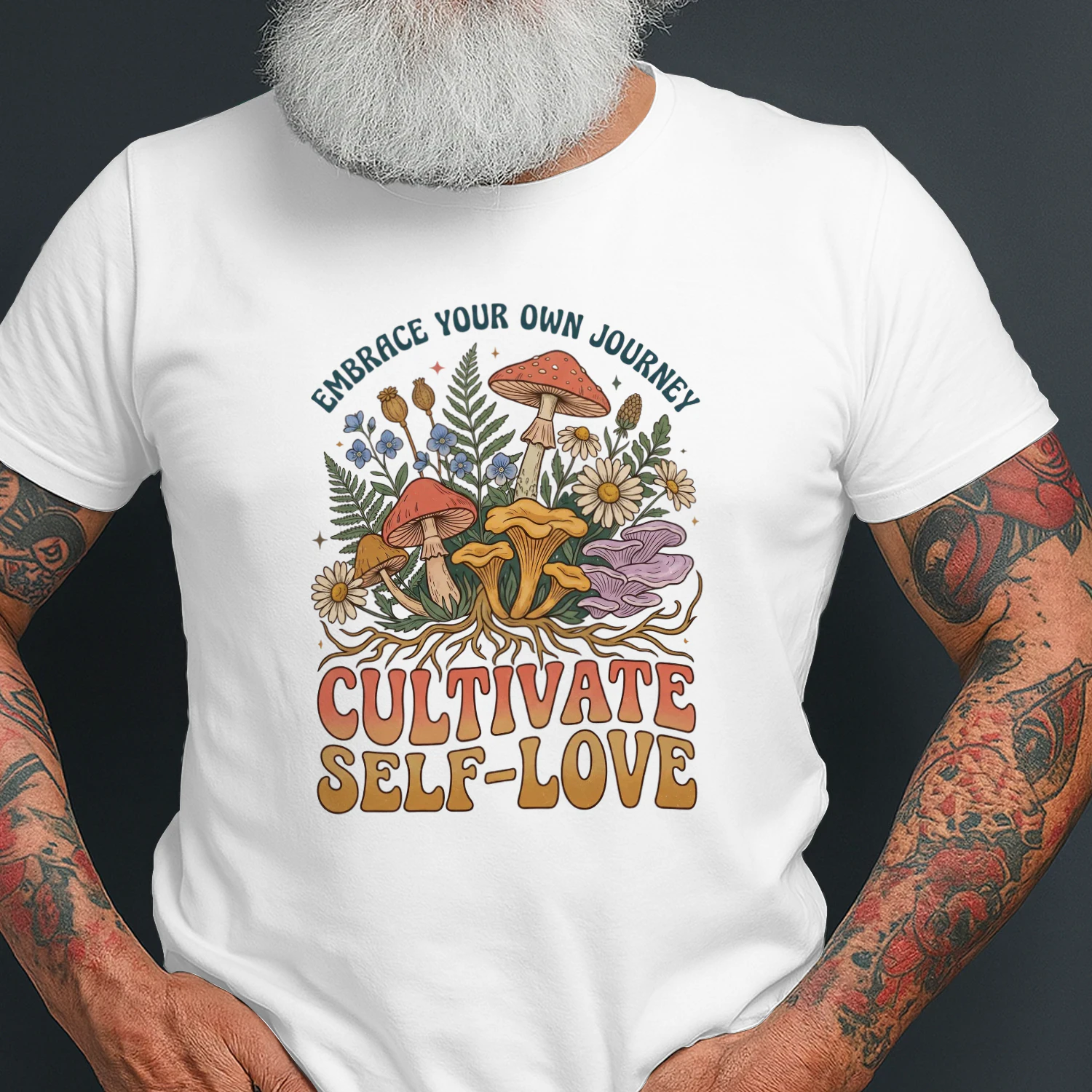 Cultivate Self-Love Vintage Mushroom Graphic Tee