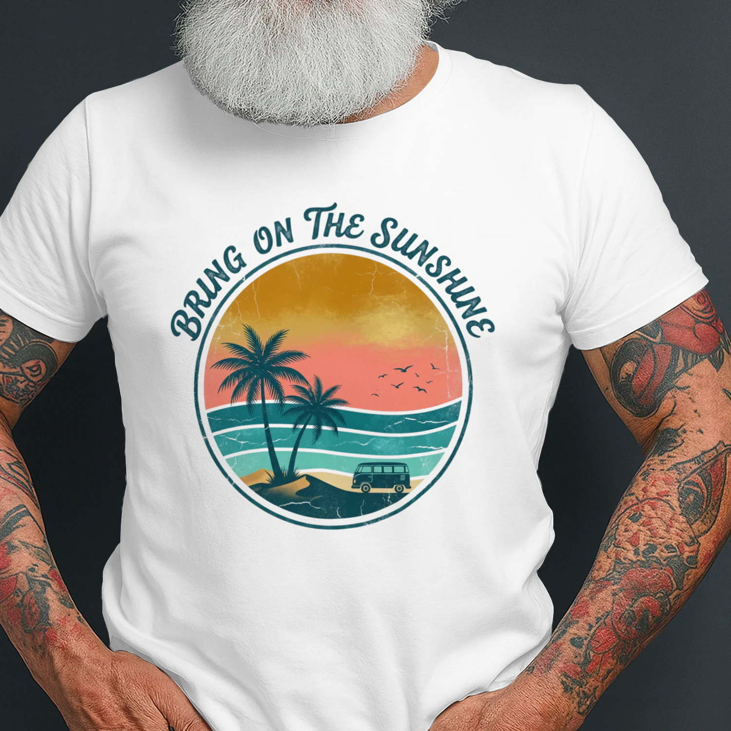 🏄‍♂️ Bring on the Sunshine Vintage Sunset Beach Tee | Mayzing