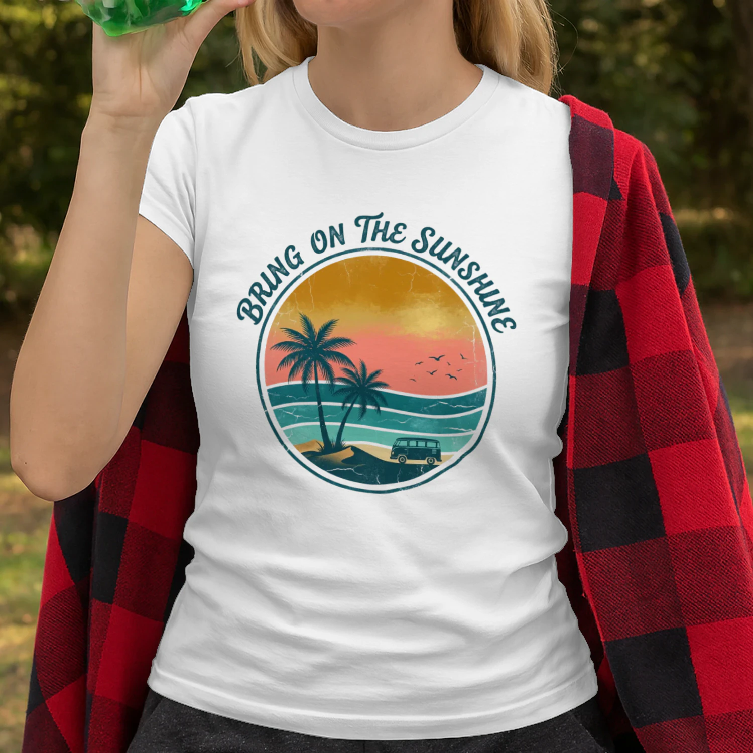🏄‍♂️ Bring on the Sunshine Vintage Sunset Beach Tee | Mayzing