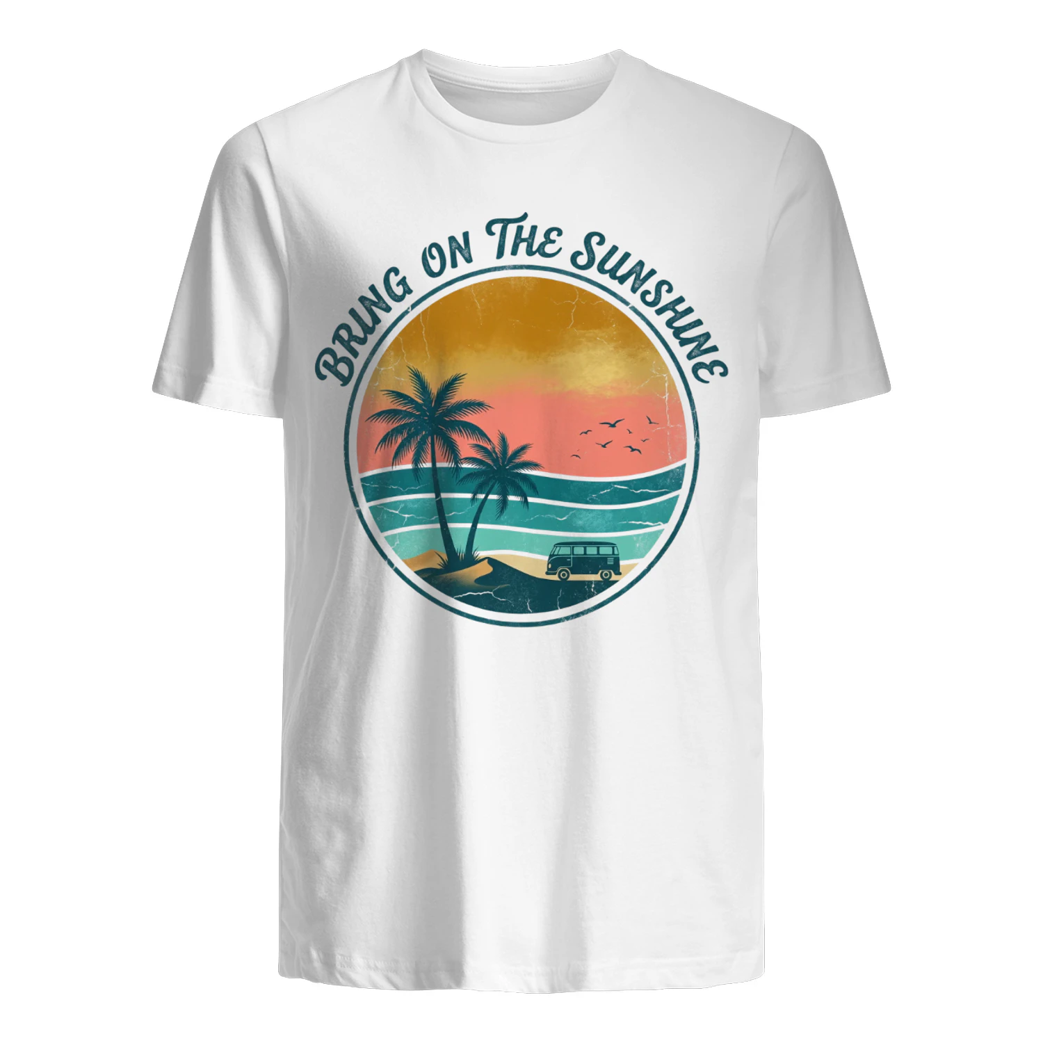 🏄‍♂️ Bring on the Sunshine Vintage Sunset Beach Tee | Mayzing