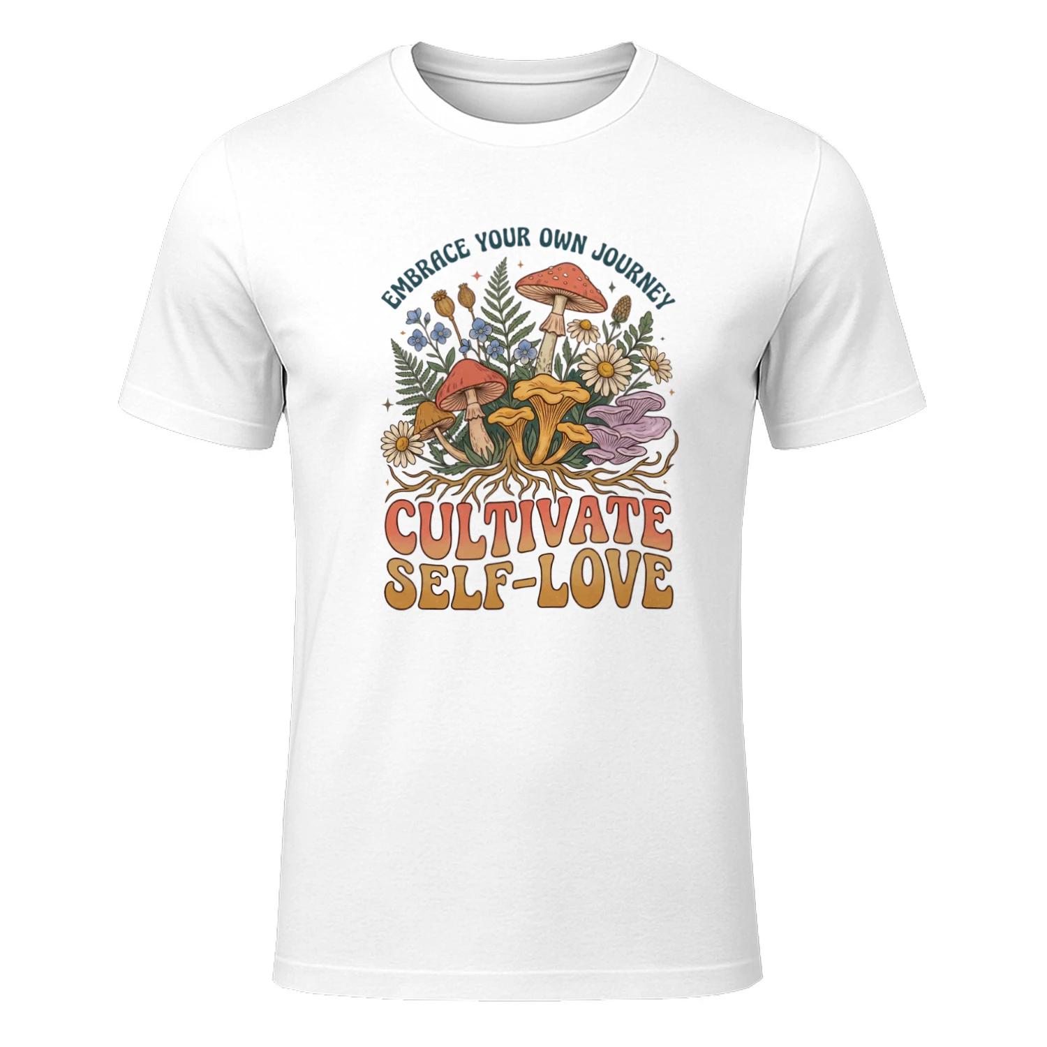 Cultivate Self-Love Vintage Mushroom Graphic Tee