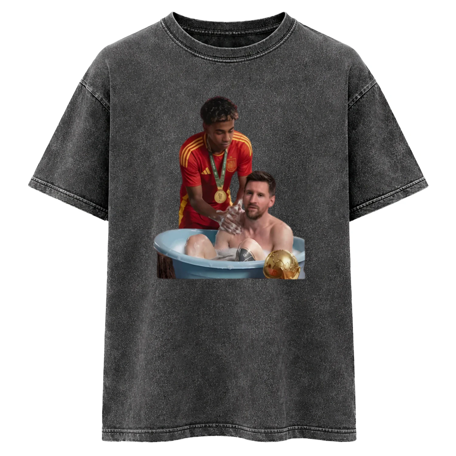 Lamine Yamal Bathes Messi Funny Soccer Meme T-Shirt