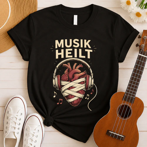 Musik Heilt Herz Vintage Rock T-Shirt