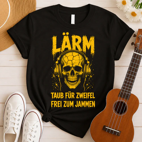 Lärm Totenkopf Musik Fan T-Shirt