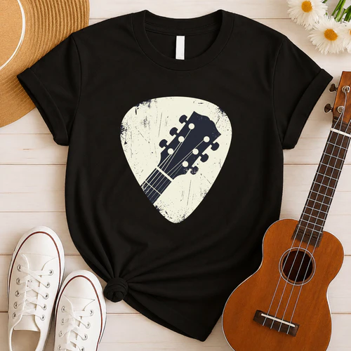 Vintage Gitarrenkopf Plektrum T-Shirt