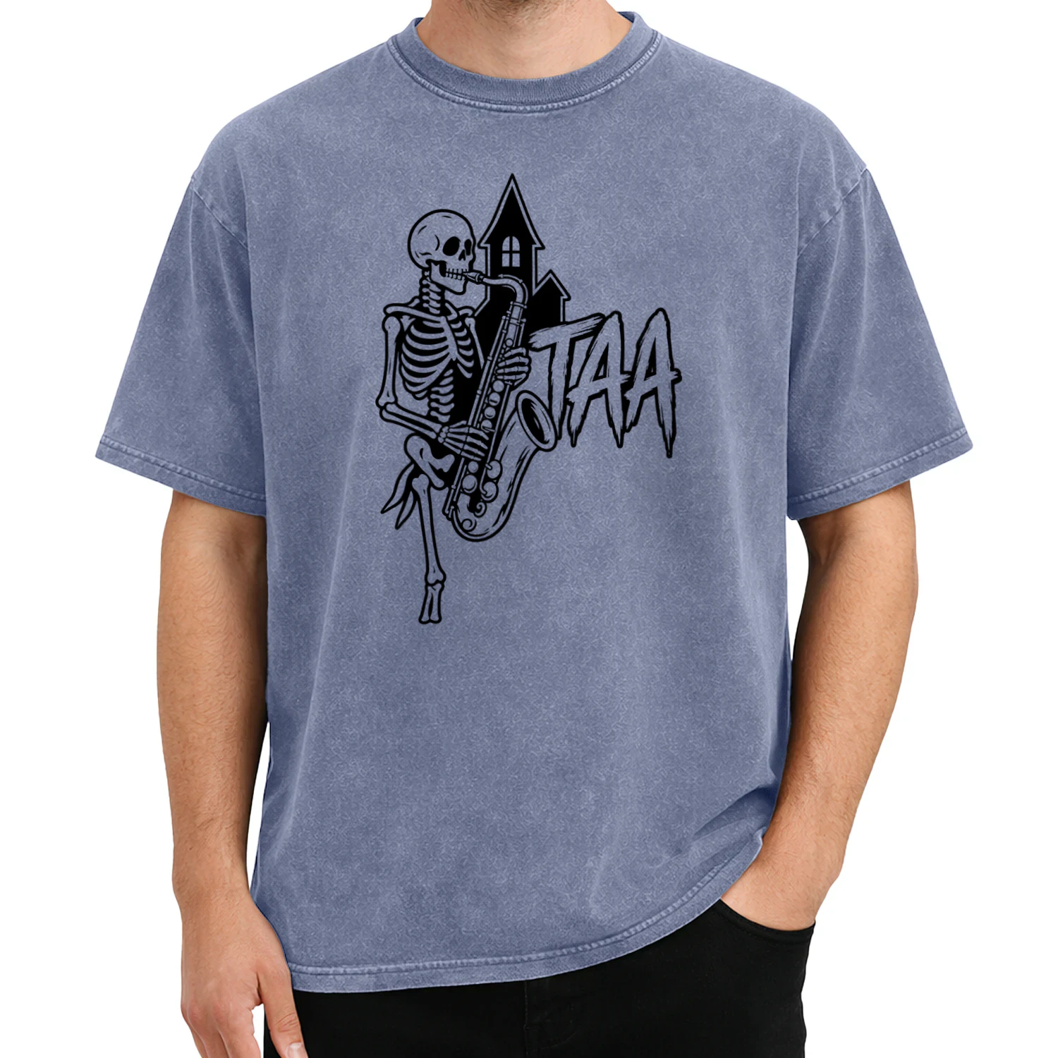 Gothic Skeleton Saxophone T-Shirt