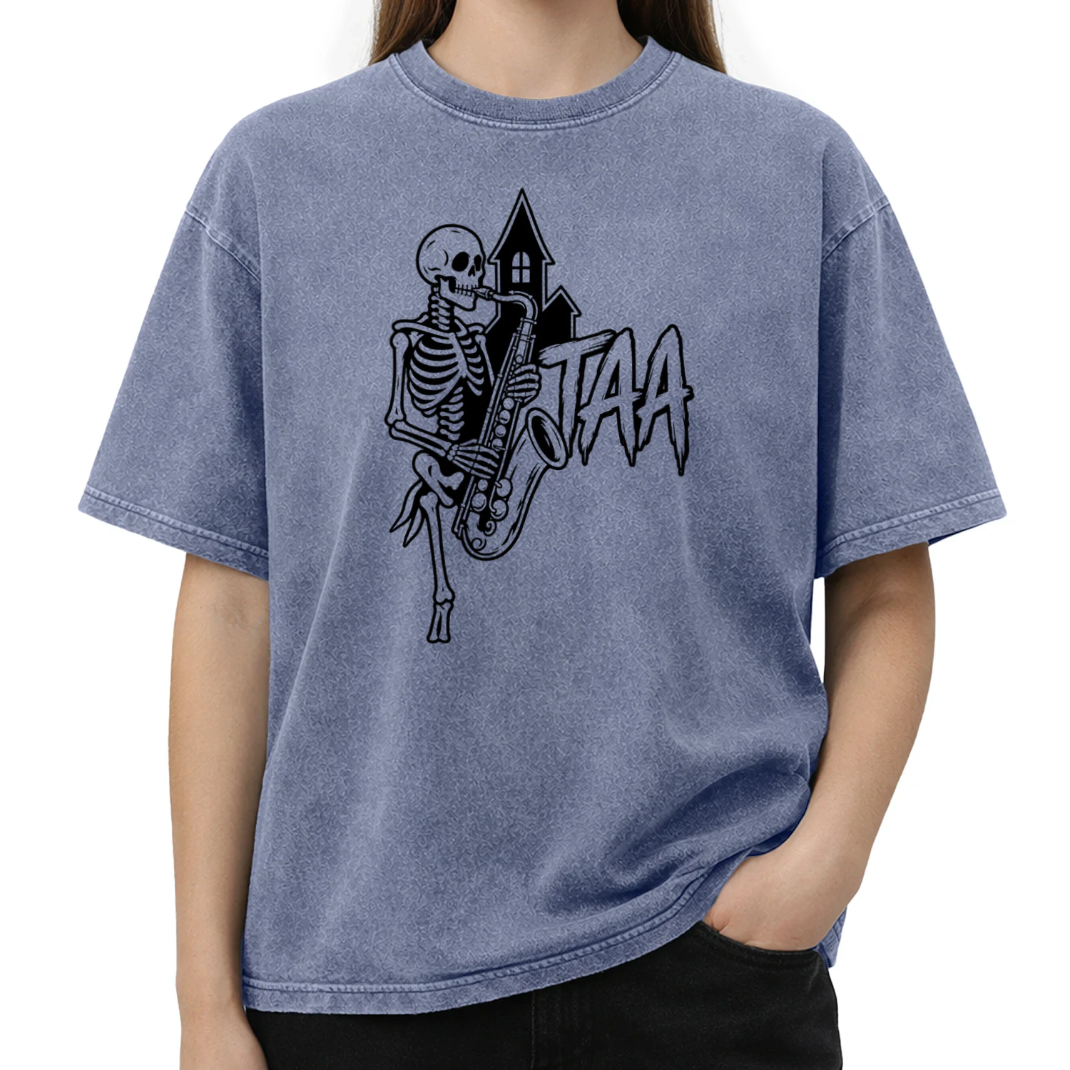 Gothic Skeleton Saxophone T-Shirt